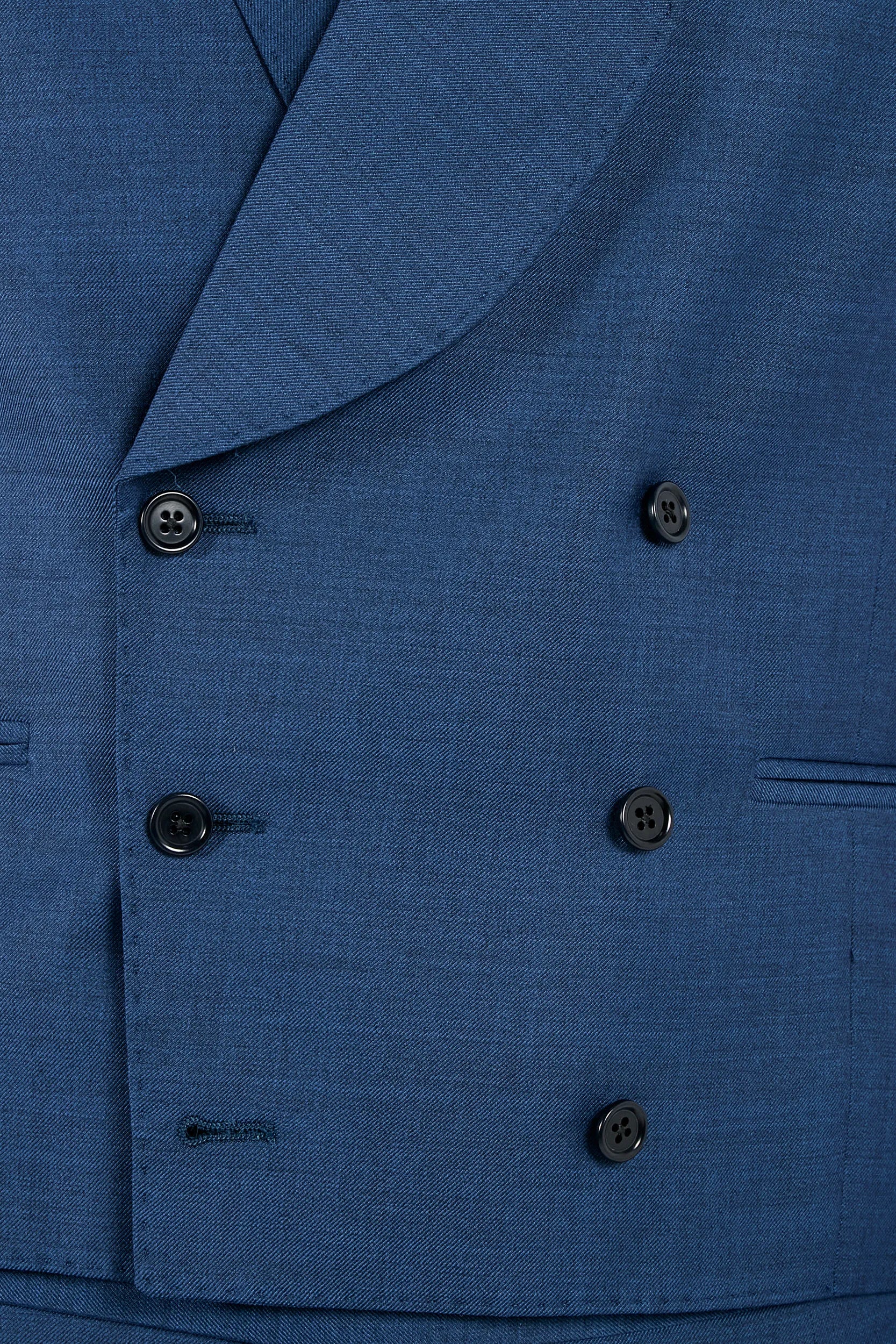 Royal blue double breasted waistcoat - Made in Italy - Image 3