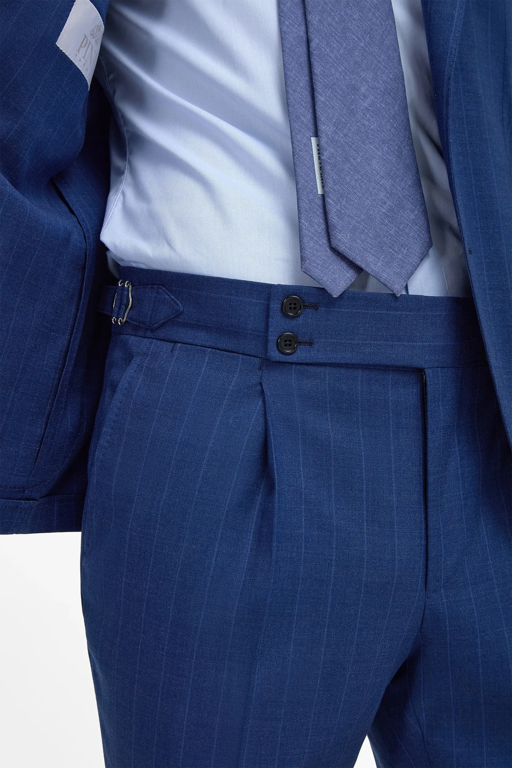 Royal blue striped suit - Made in Italy - Image 4