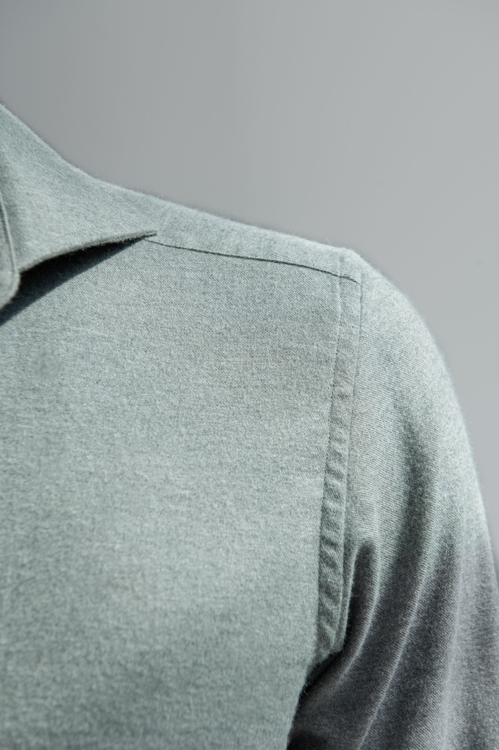 Sage cashmere and cotton shirt - Made in Italy - Image 2