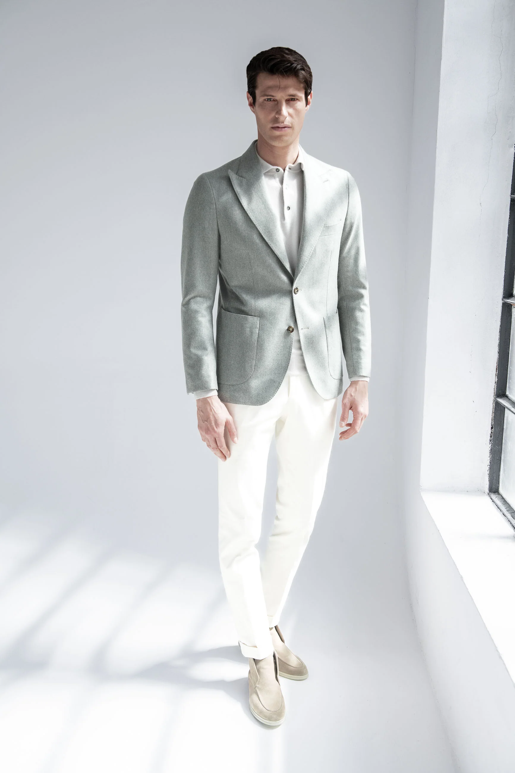 Sage herringbone jacket "Soragna Capsule Collection" - Made in Italy - Image 3