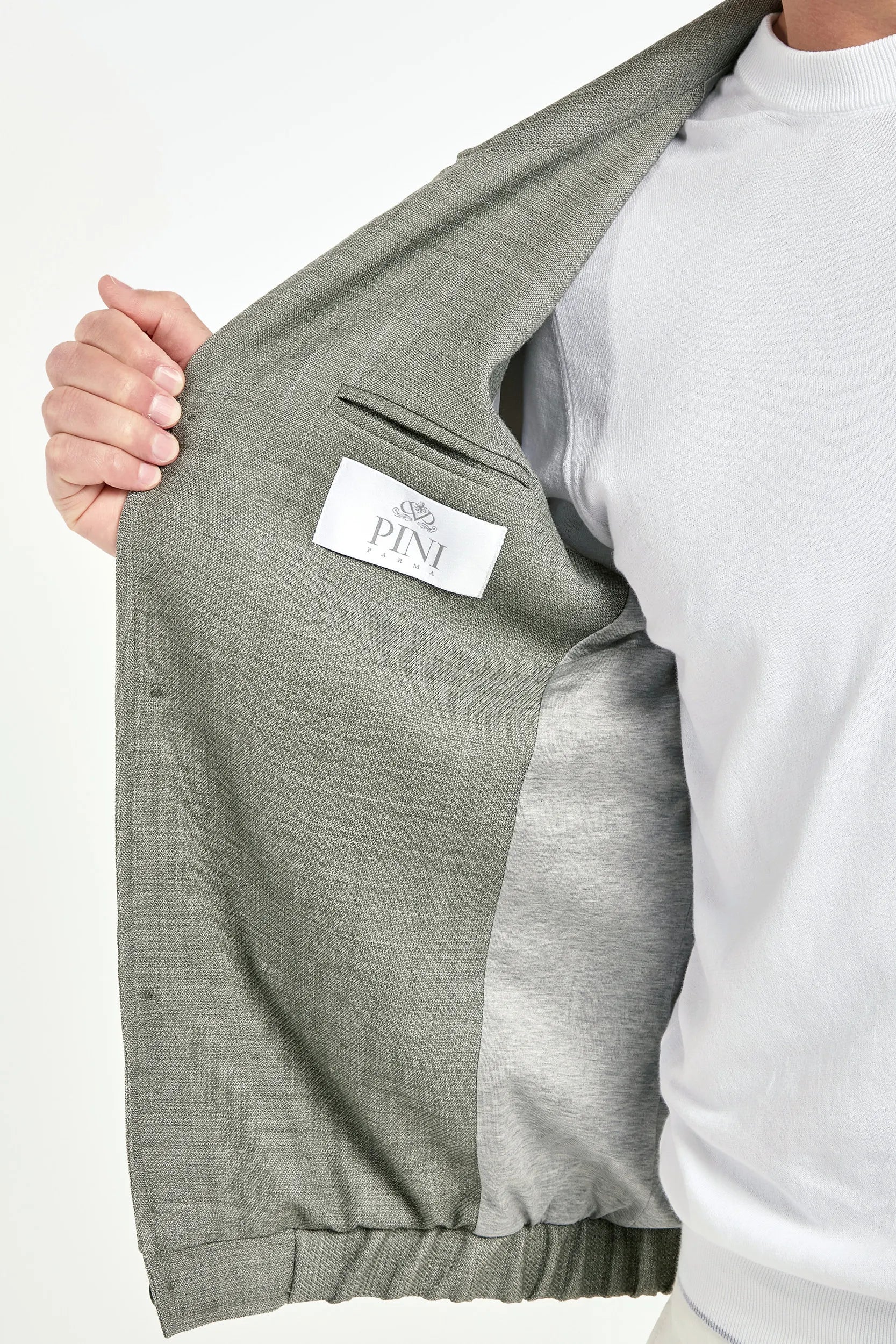 Sage linen blend bomber - Made in Italy - Image 6