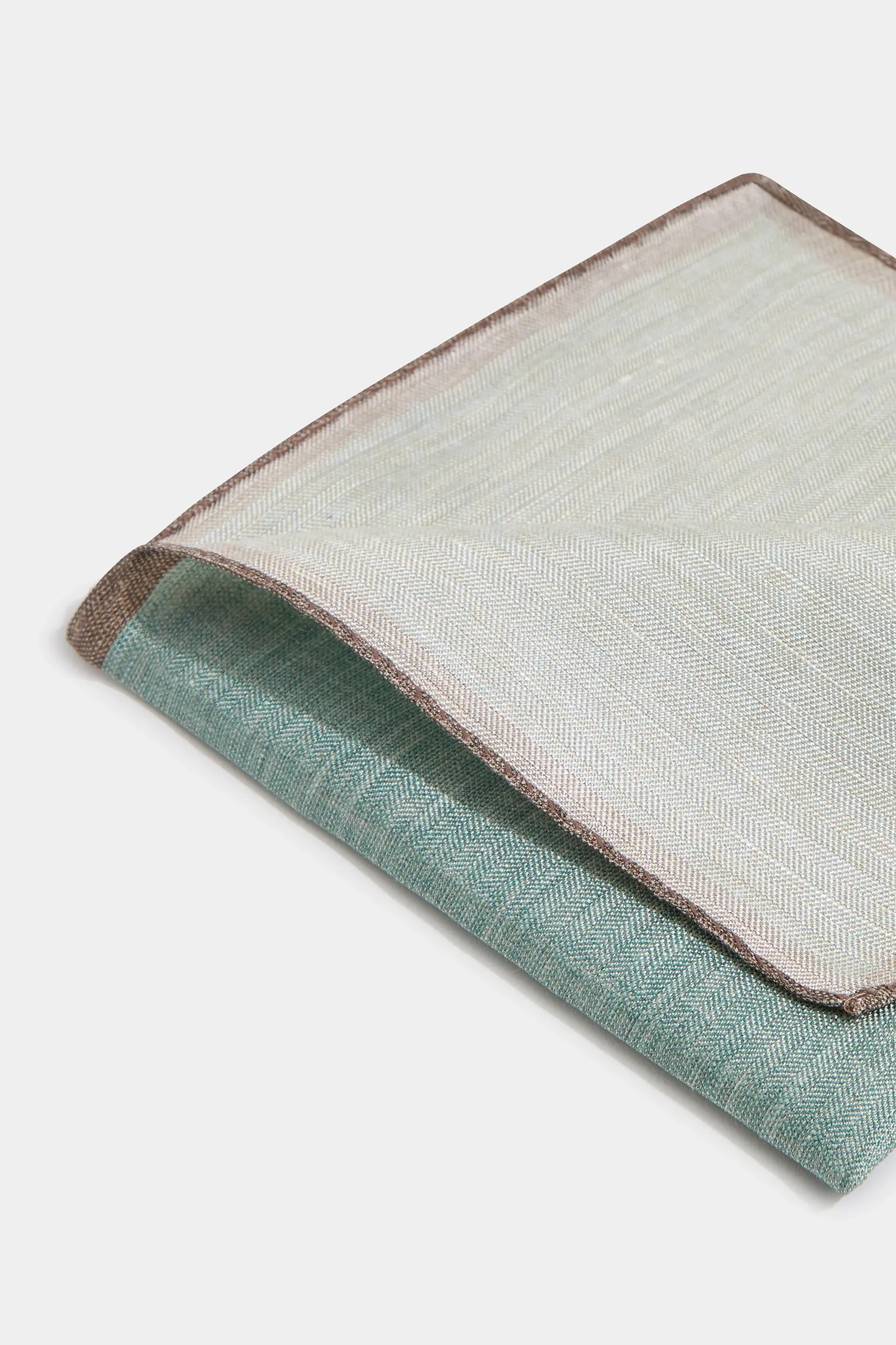 Sage reversible pocket square - Made in Italy - Image 3