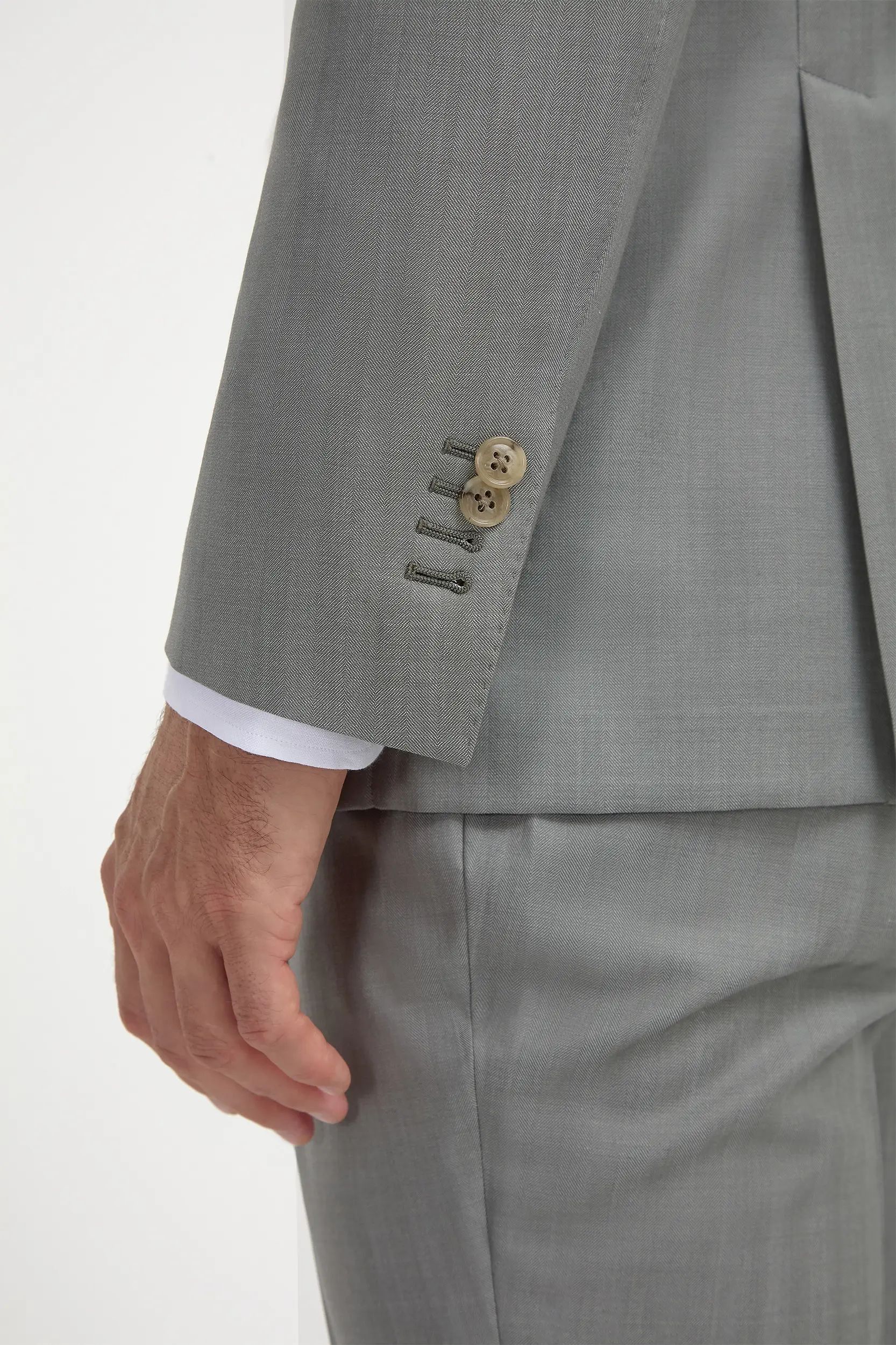 Sage solaro wool and silk suit - Made in Italy - Image 3