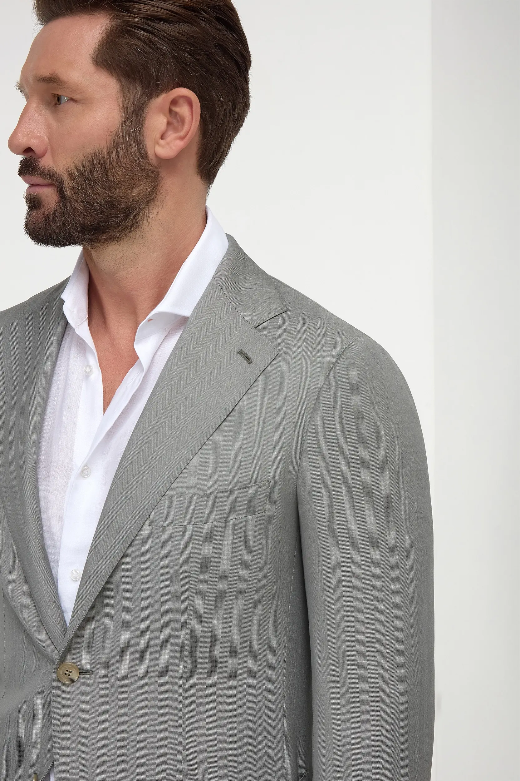 Sage solaro wool and silk suit - Made in Italy - Image 4