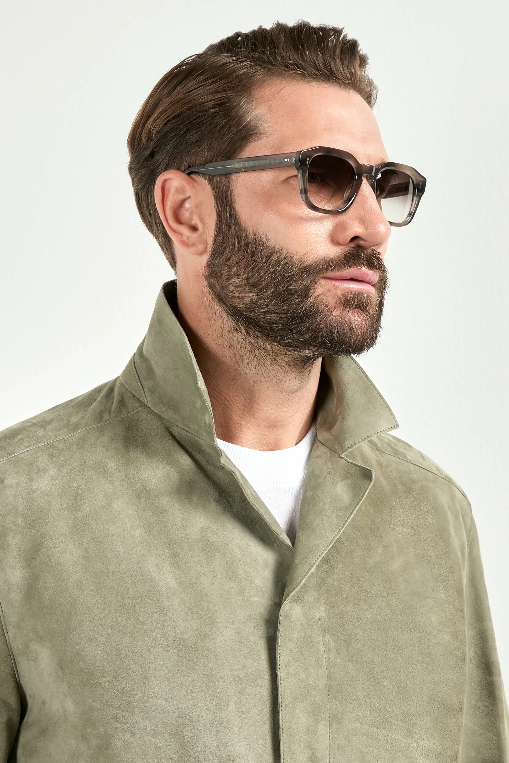 Sage suede jacket - Made in Italy - Image 2