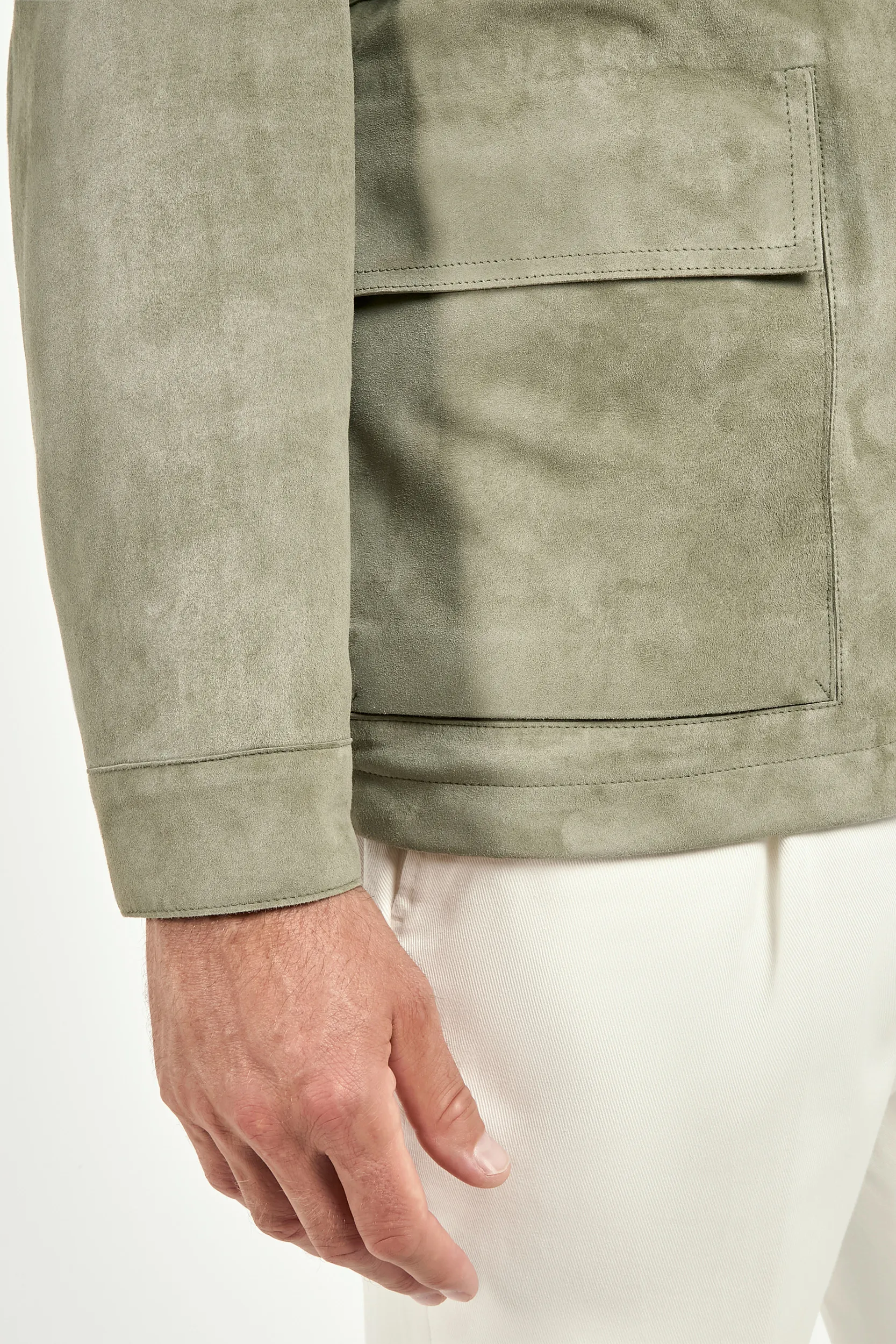 Sage suede jacket - Made in Italy - Image 5