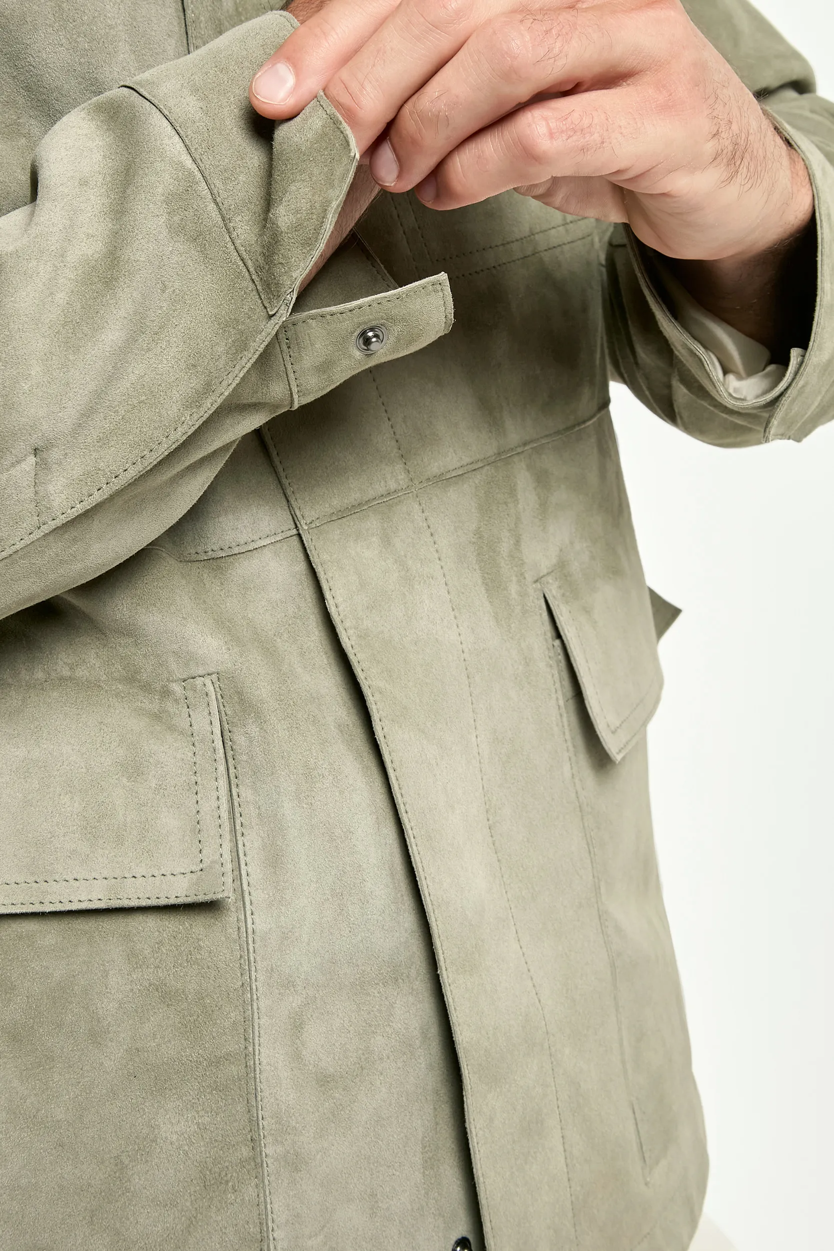 Sage suede jacket - Made in Italy - Image 6