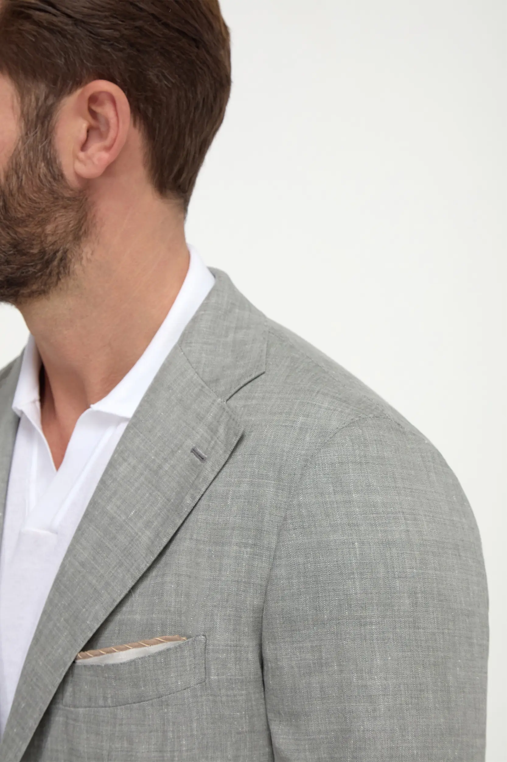 Sage wool and linen jacket - Made in Italy - Image 4