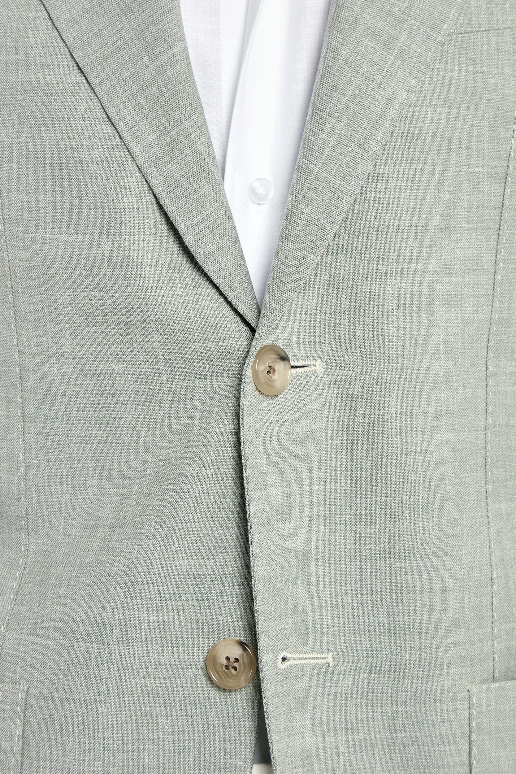 Sage wool silk and linen jacket - Made in Italy - Image 5