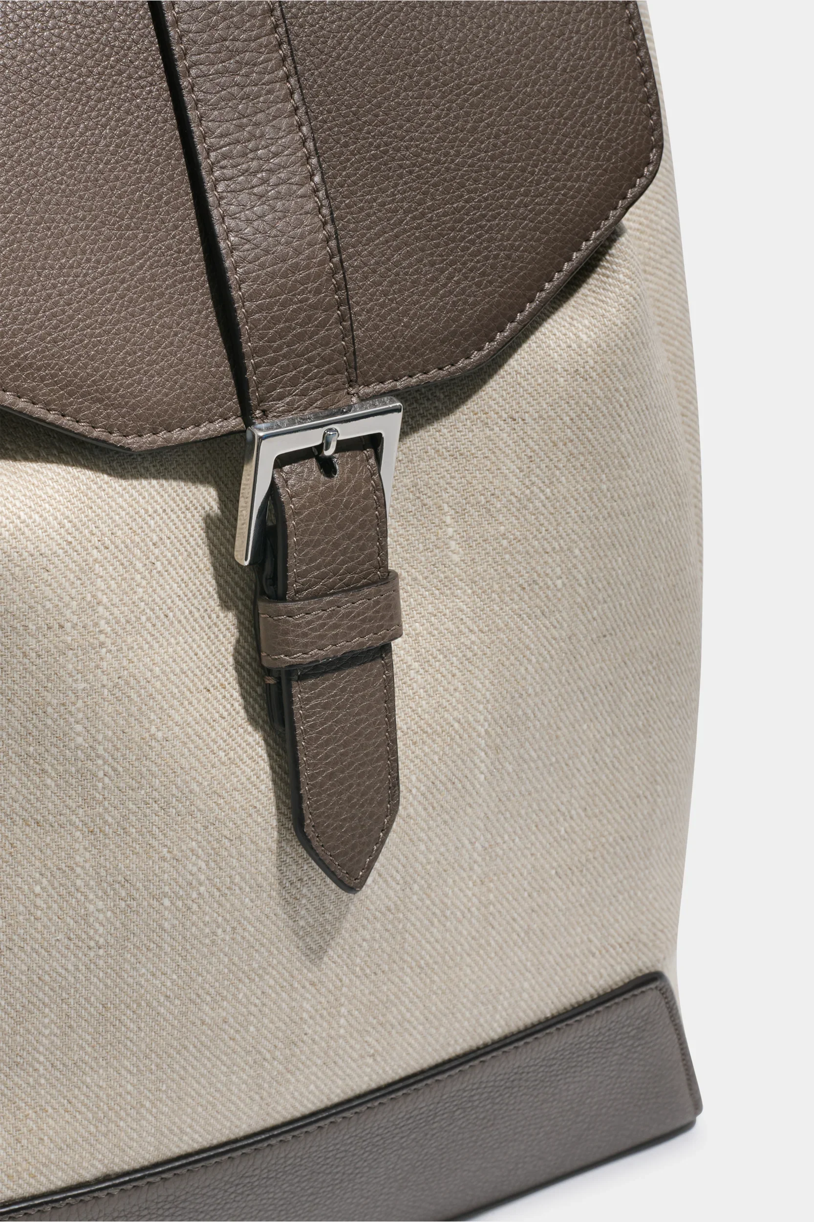 Sand canvas & leather backpack - Made in Italy - Image 4