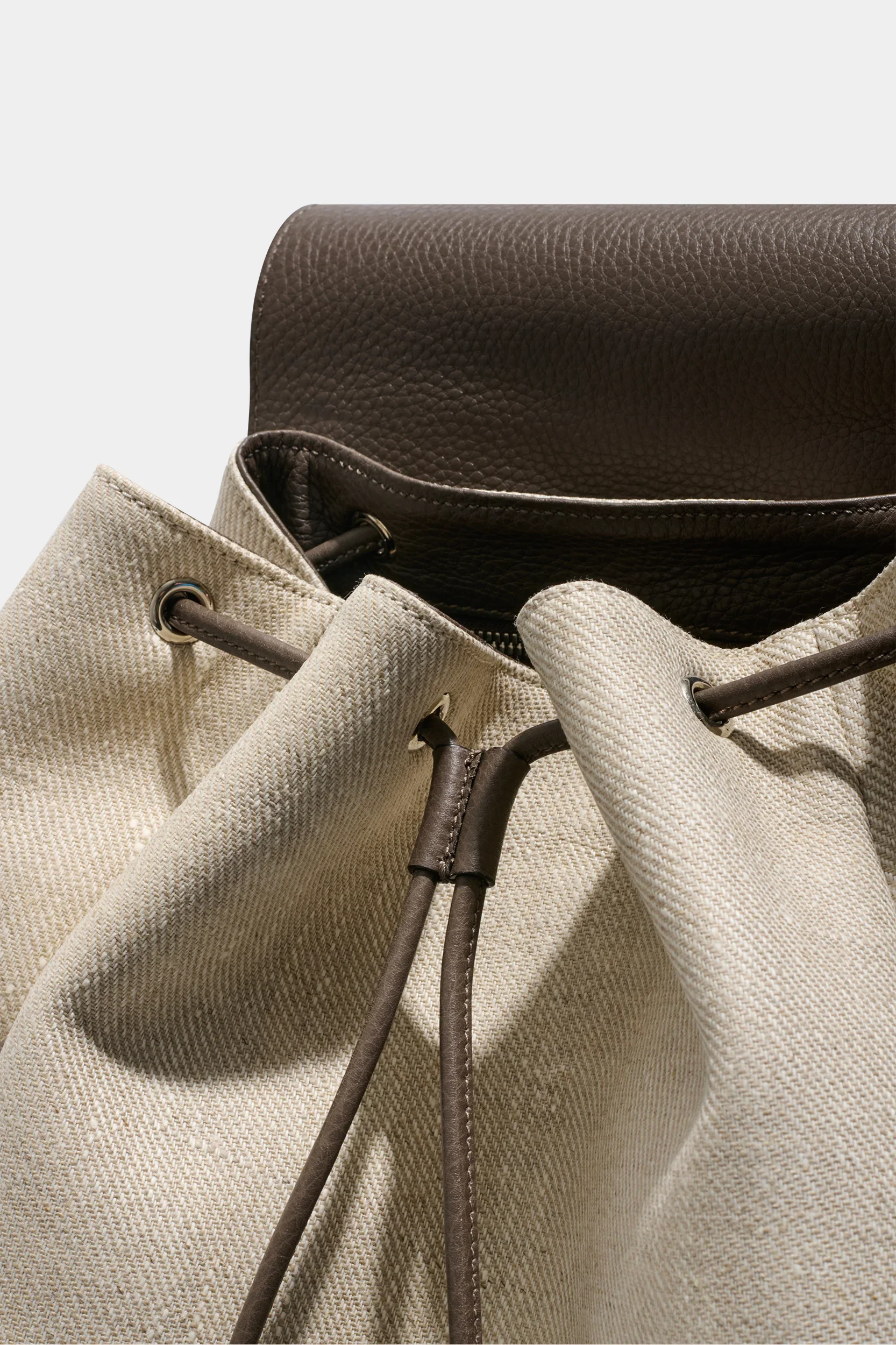 Sand canvas & leather backpack - Made in Italy - Image 6