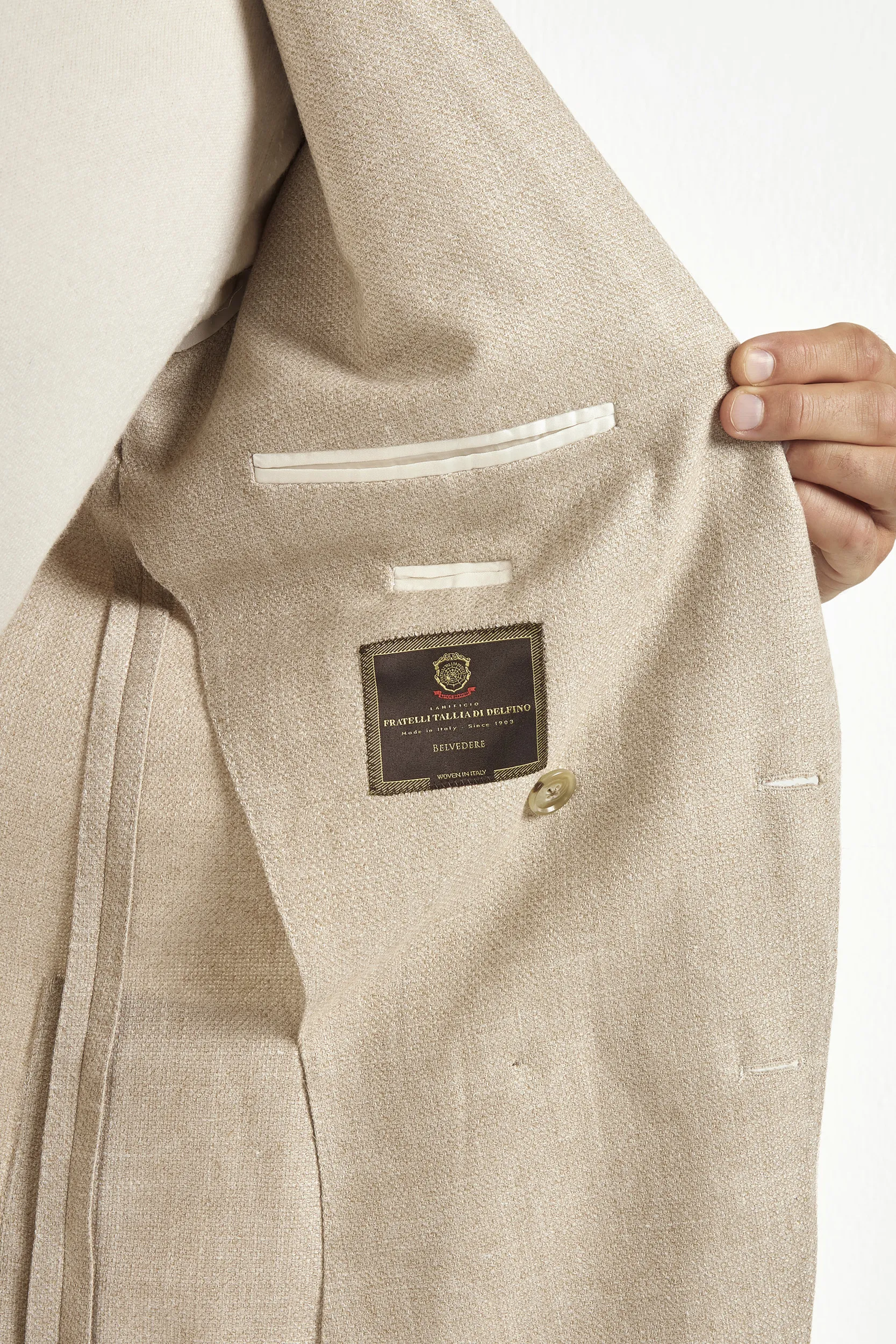 Sand double breasted jacket - Made in Italy - Image 2