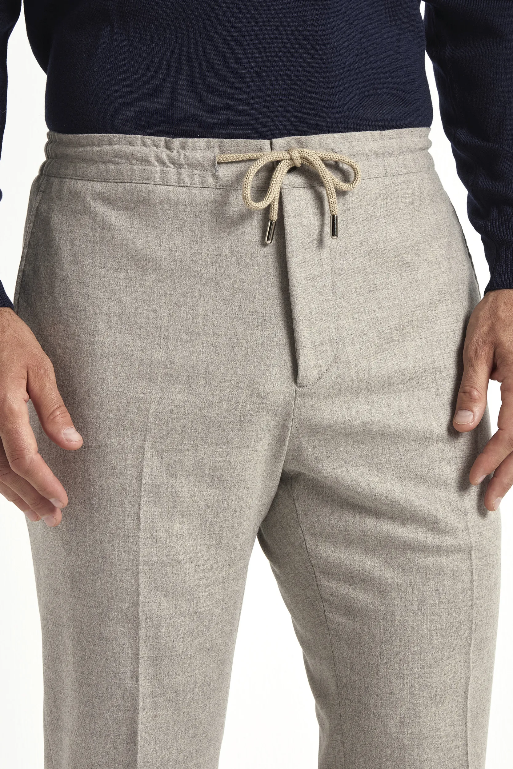 Sand flannel Alassio trousers - Made in Italy - Image 4