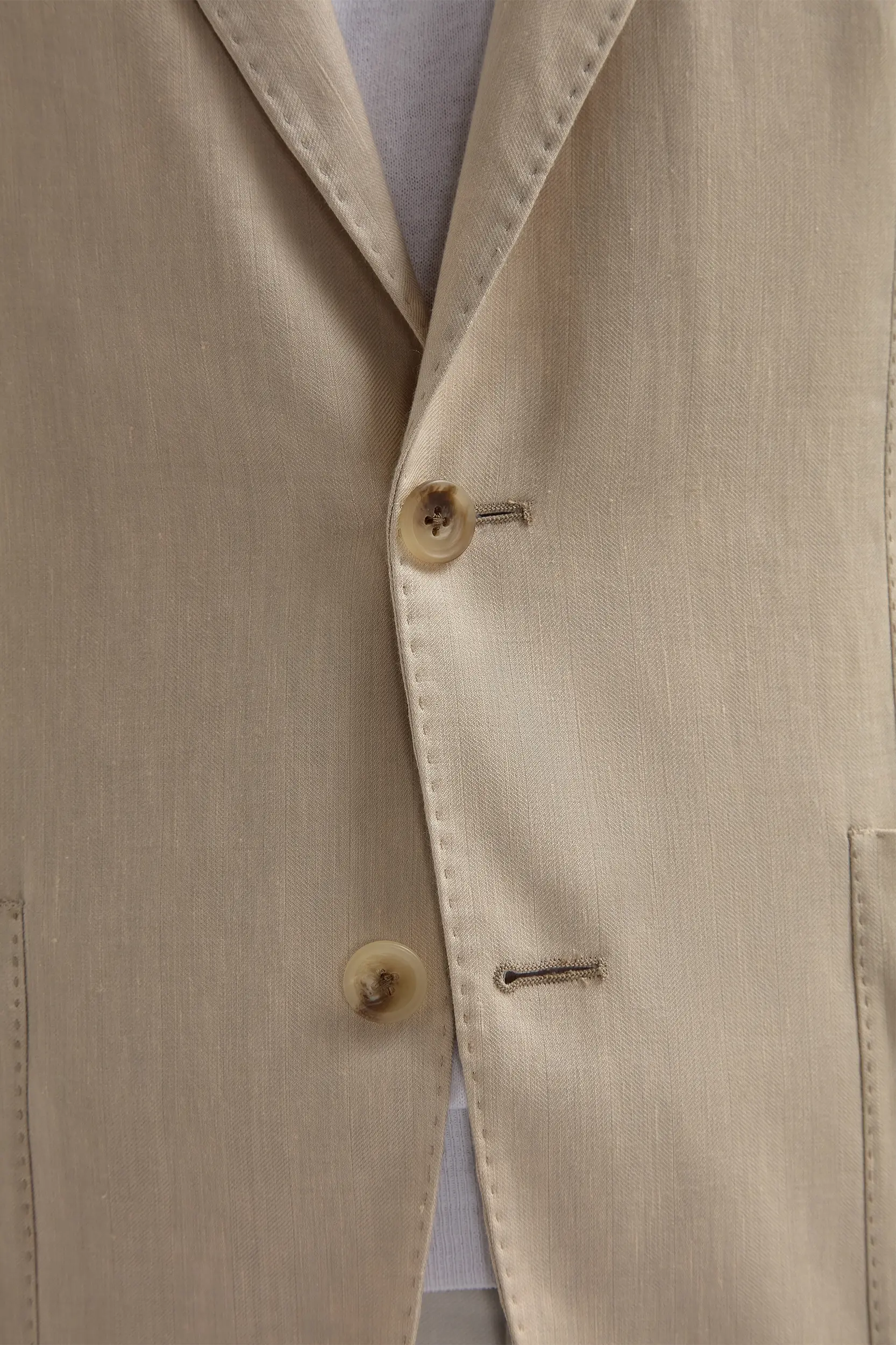 Sand herringbone jacket - Made in Italy - Image 3