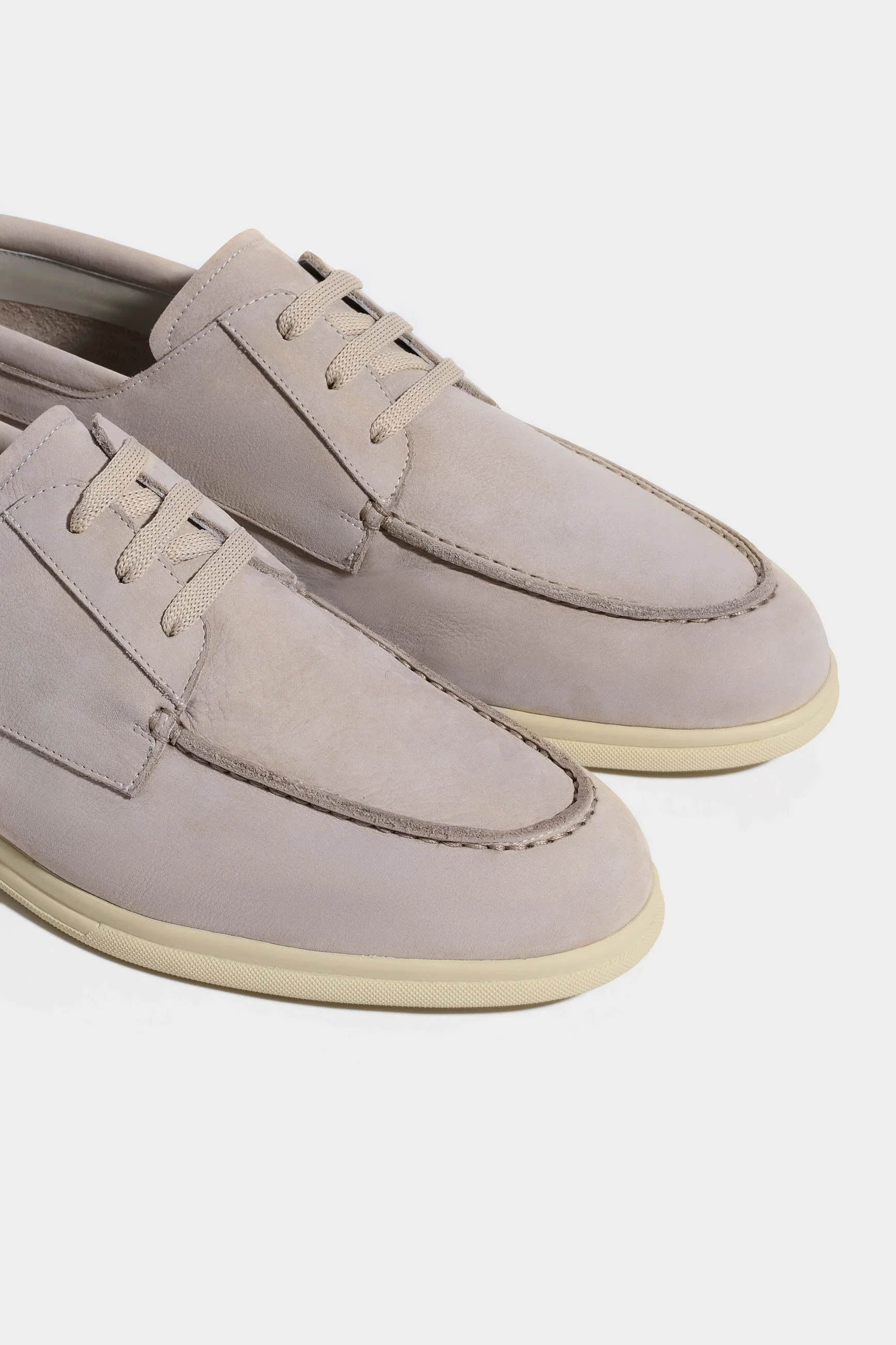 Sand nabuk boat loafers - Made in Italy - Image 3