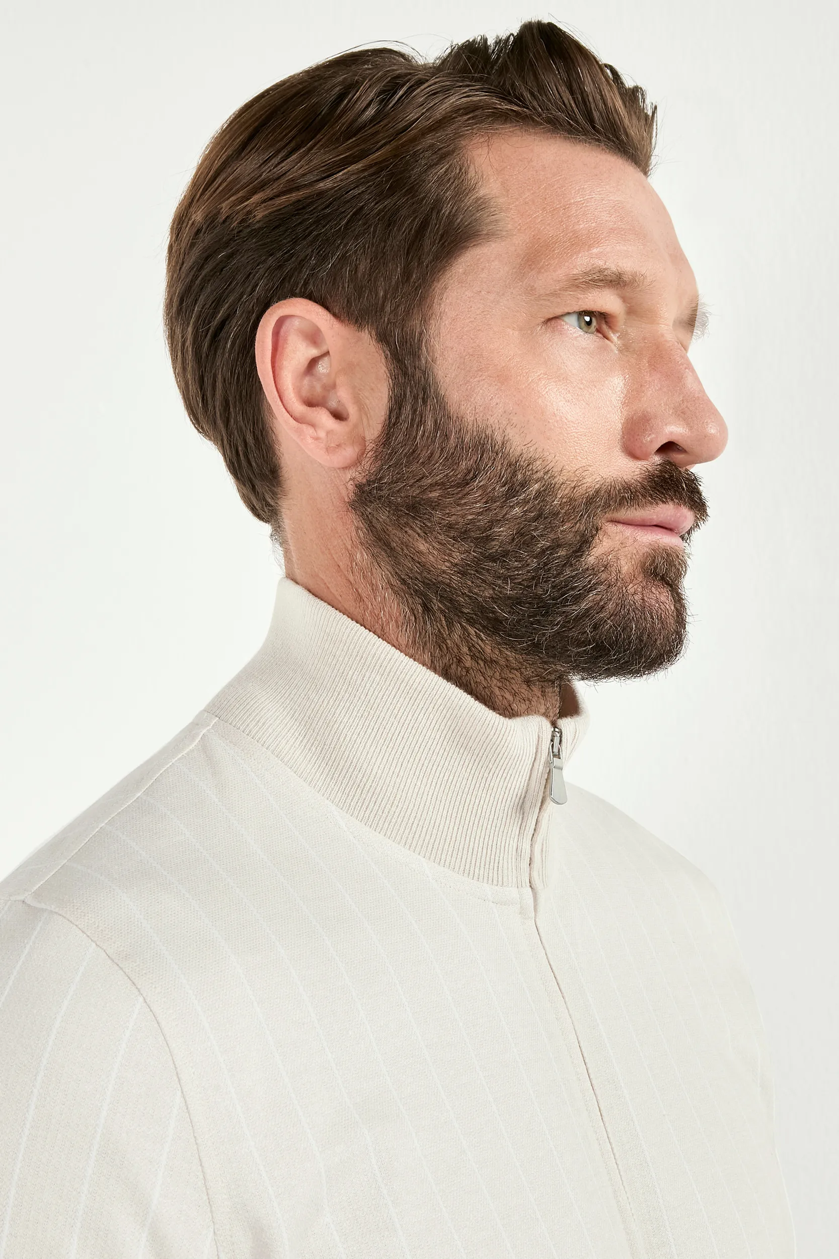 Sand striped jersey bomber - Made in Italy - Image 4