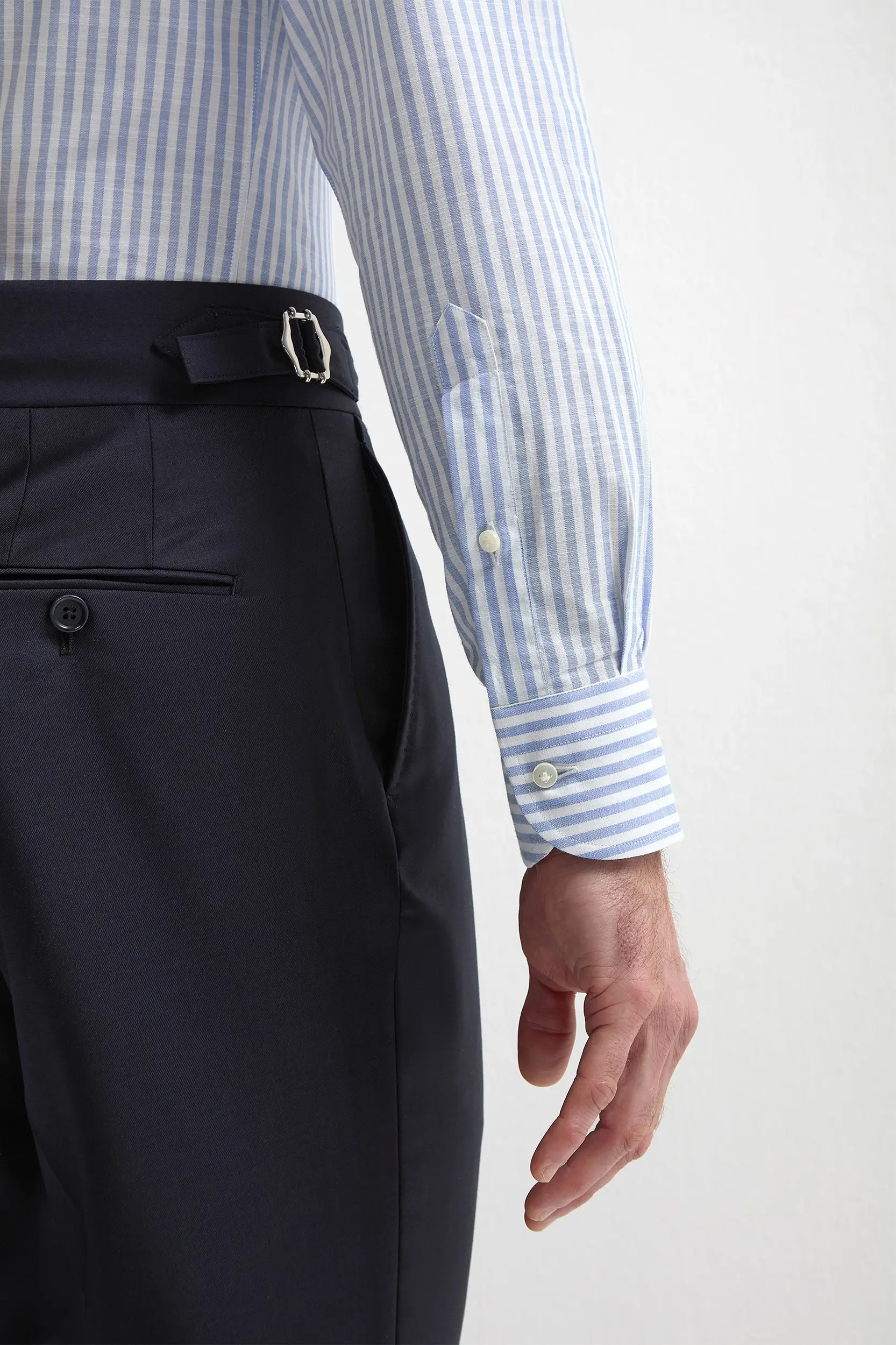 Button down light blue striped shirt ”Sartoriale collection”- Made In Italy - Image 4