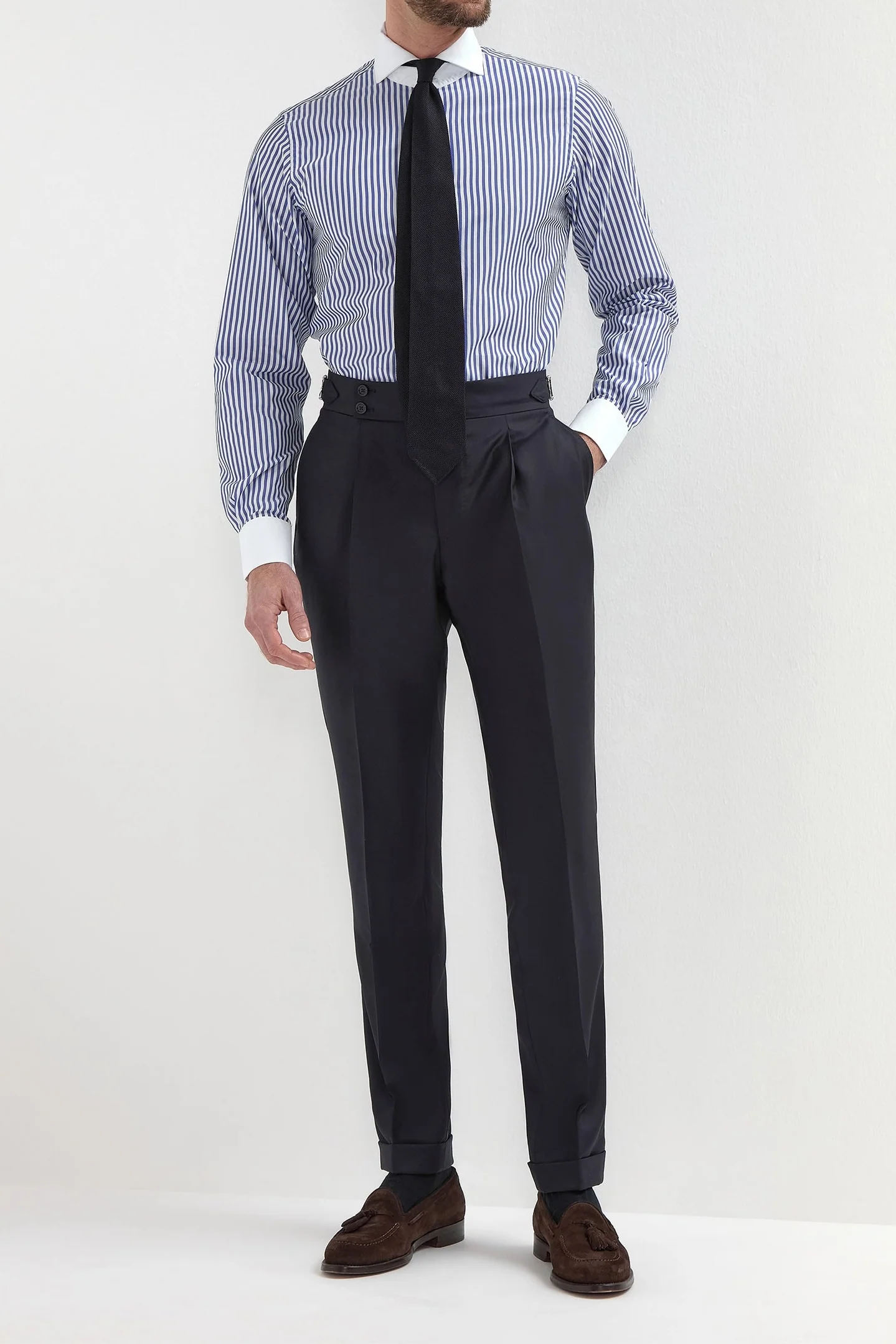 Blue striped white collar shirt Limited Edition - Made in Italy - Image 5
