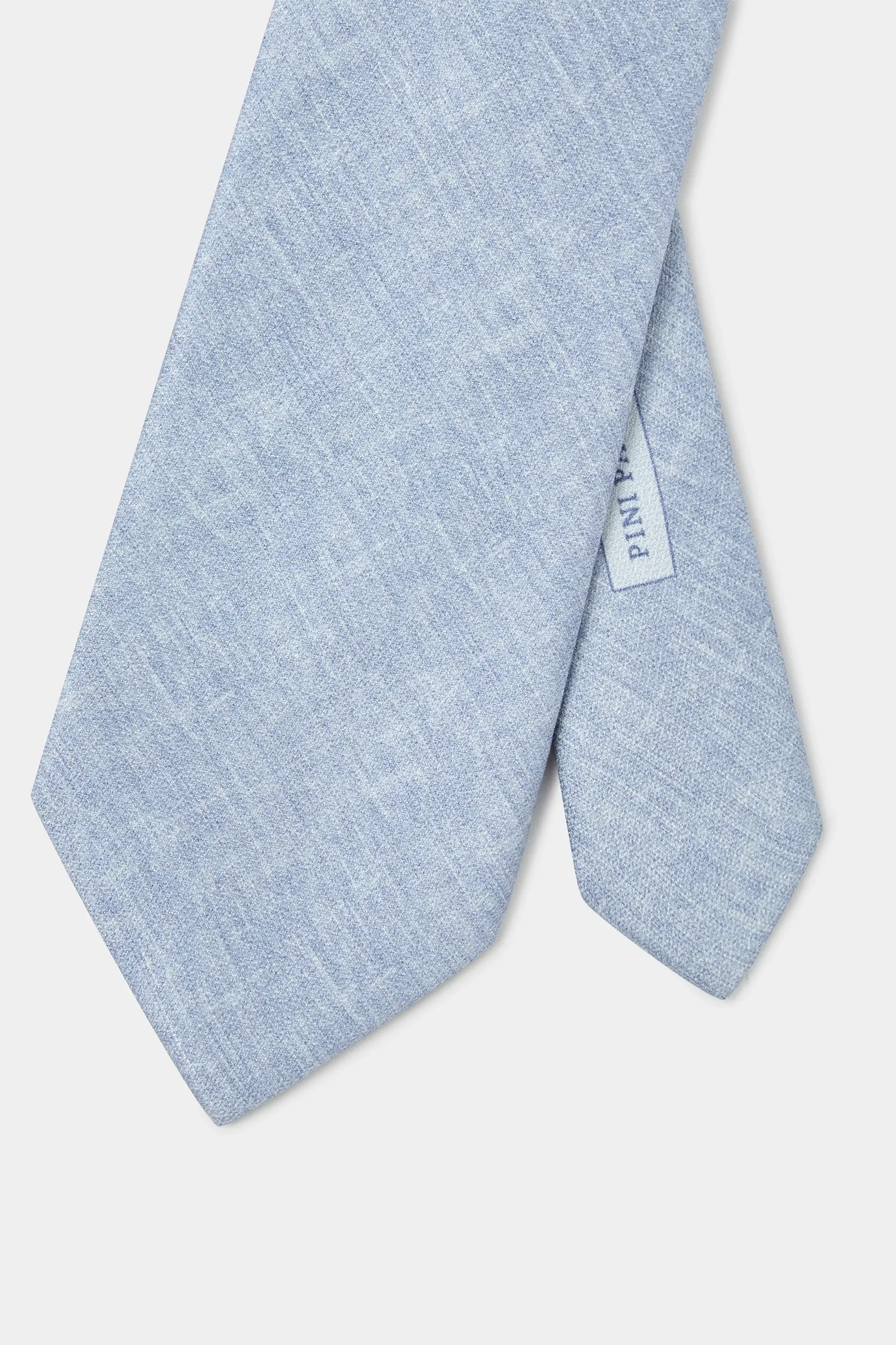 Sky blue linen and silk tie - Made in Italy - Image 4
