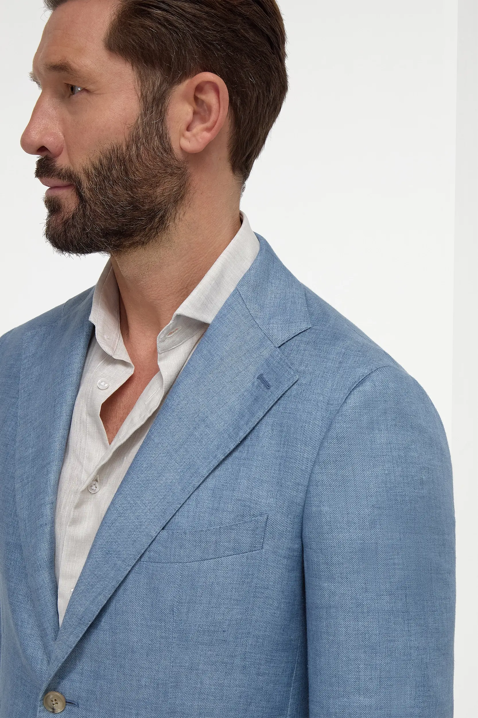 Light blue linen jacket - Made in Italy - Image 4