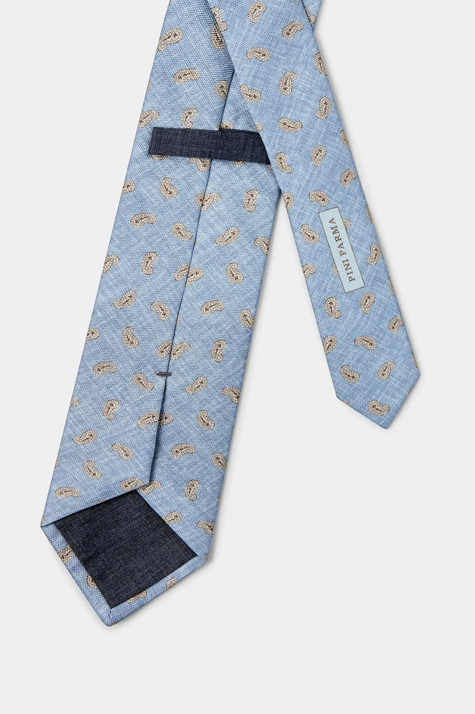 Sky blue paisley tie - Made in Italy - Image 3