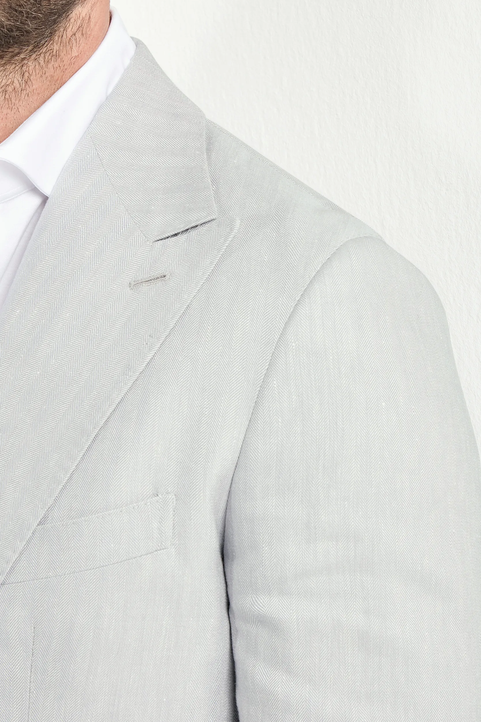 Sky grey herringbone jacket - Made in Italy - Image 2