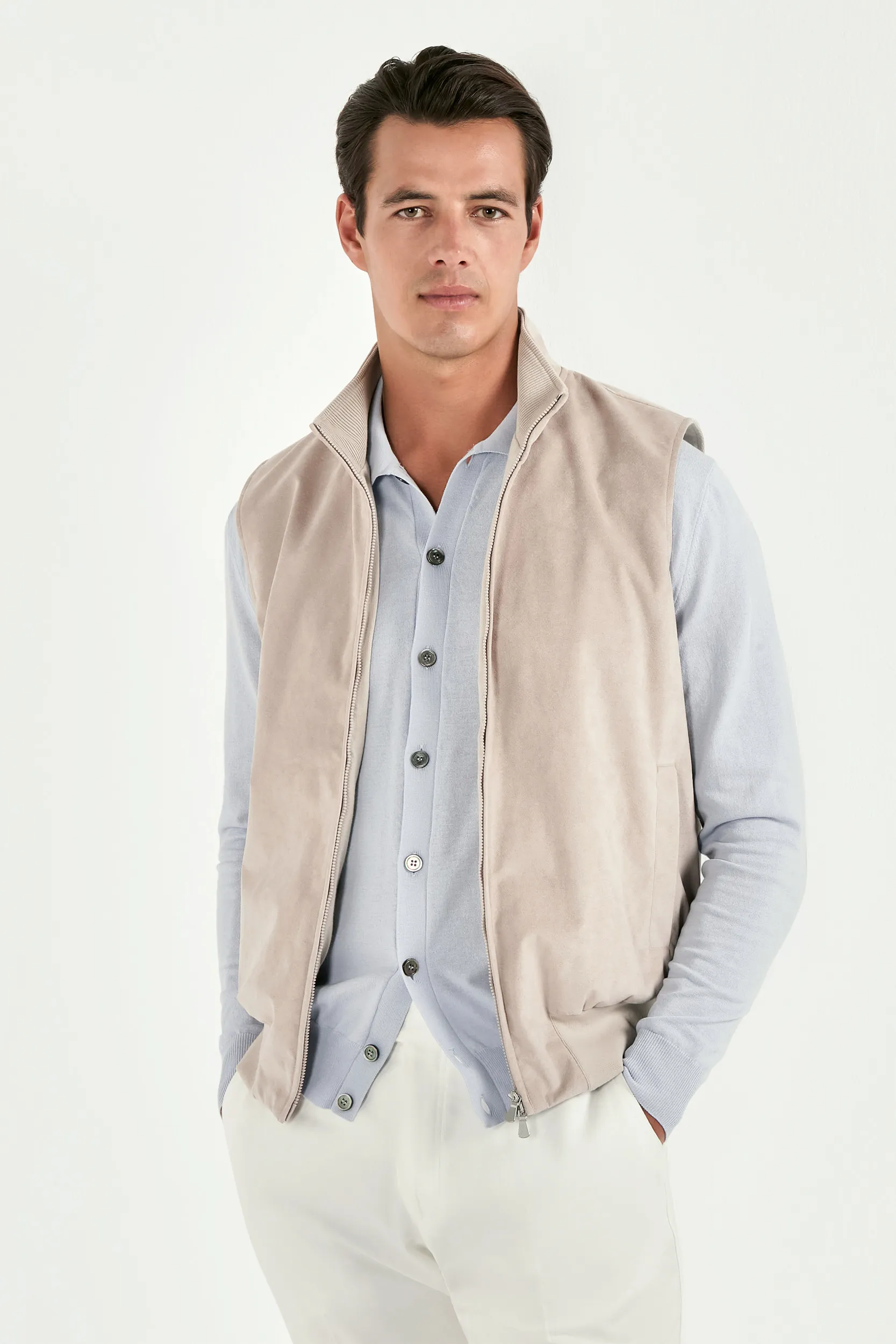 Stone alcantara vest - Made in Italy - Image 4