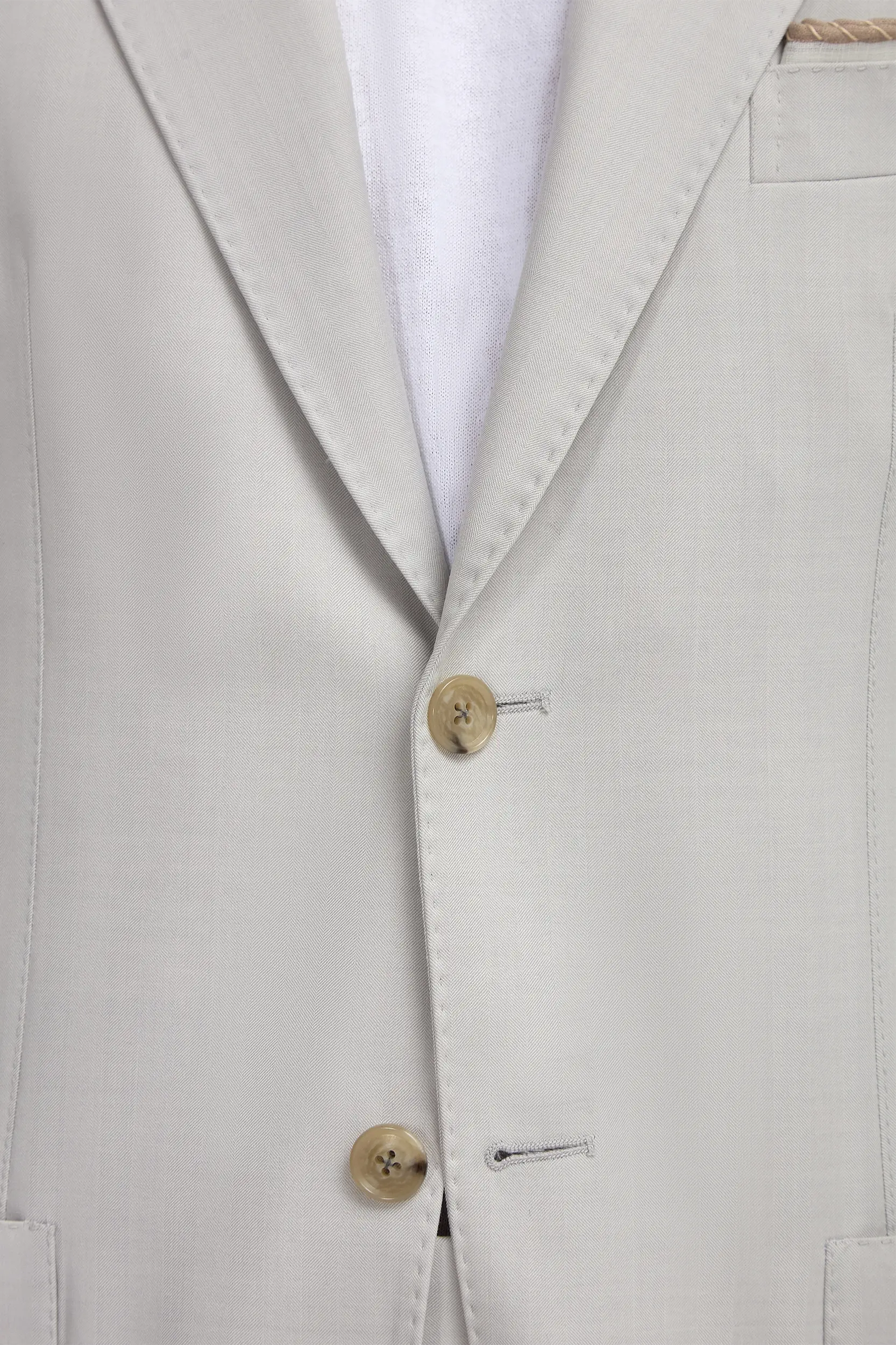 Stone herringbone suit - Made in Italy - Image 3