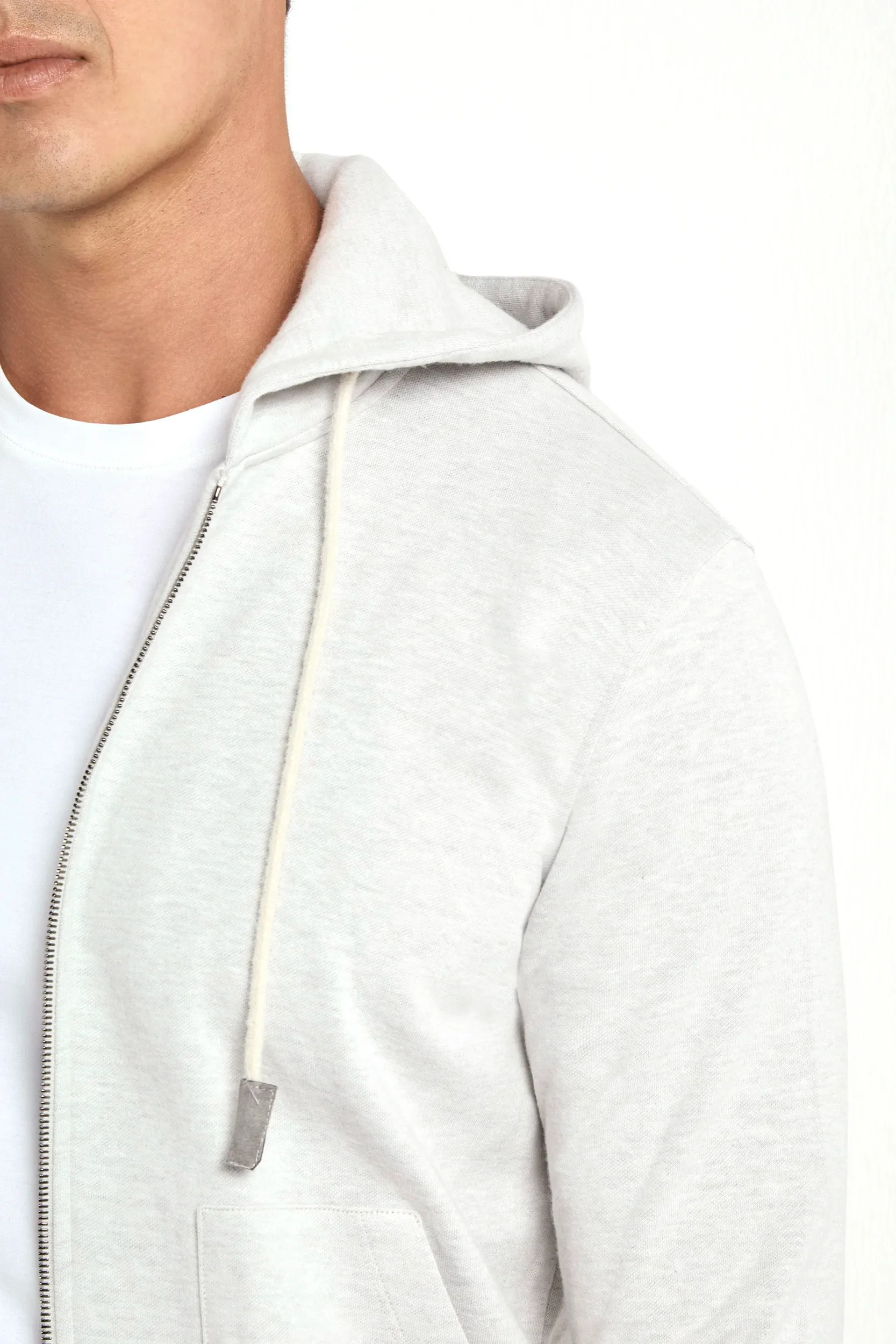 Stone jersey zip hoodie - Made in Italy - Image 4