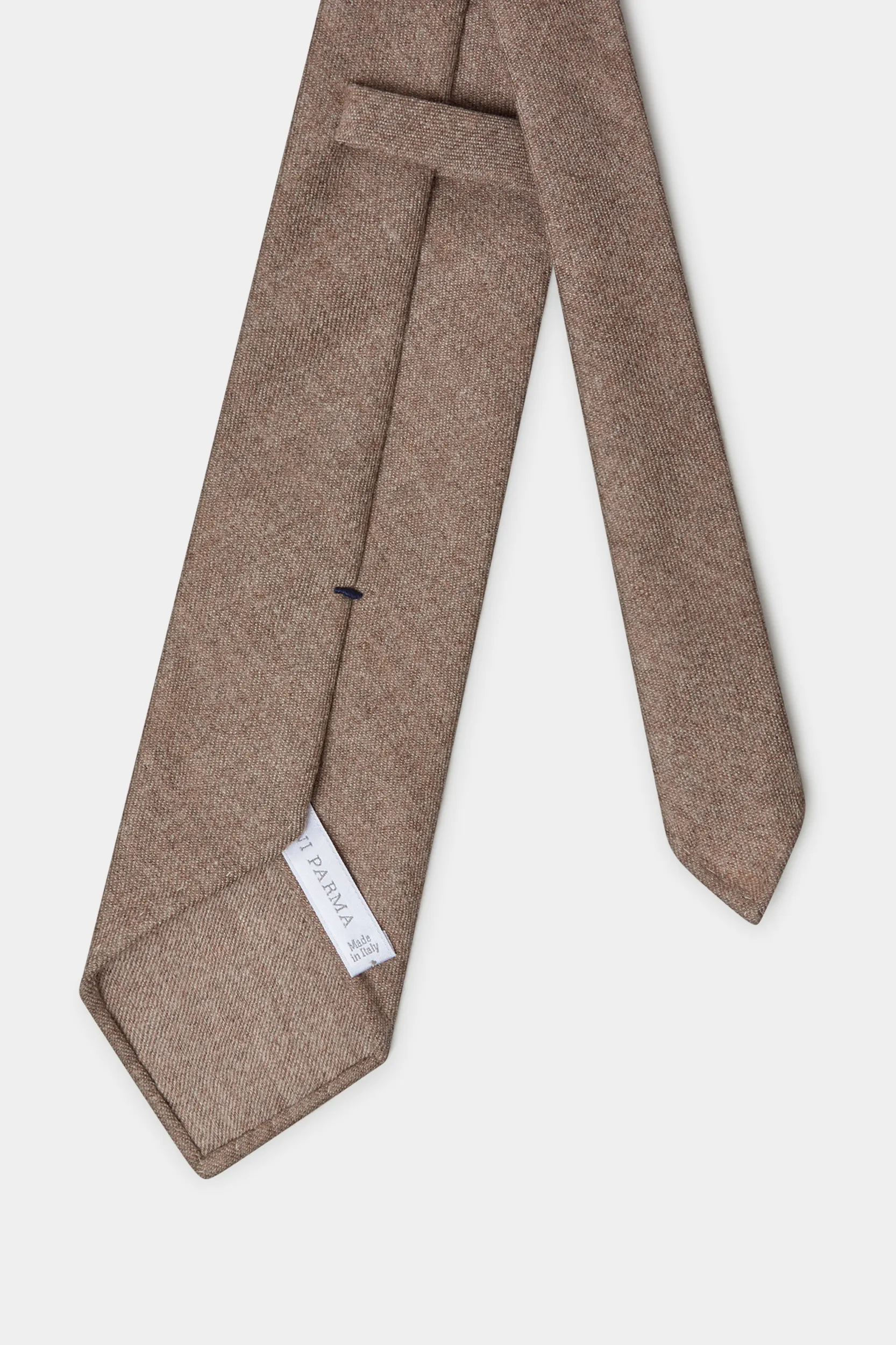 Taupe flannel tie - Made In Italy - Image 3