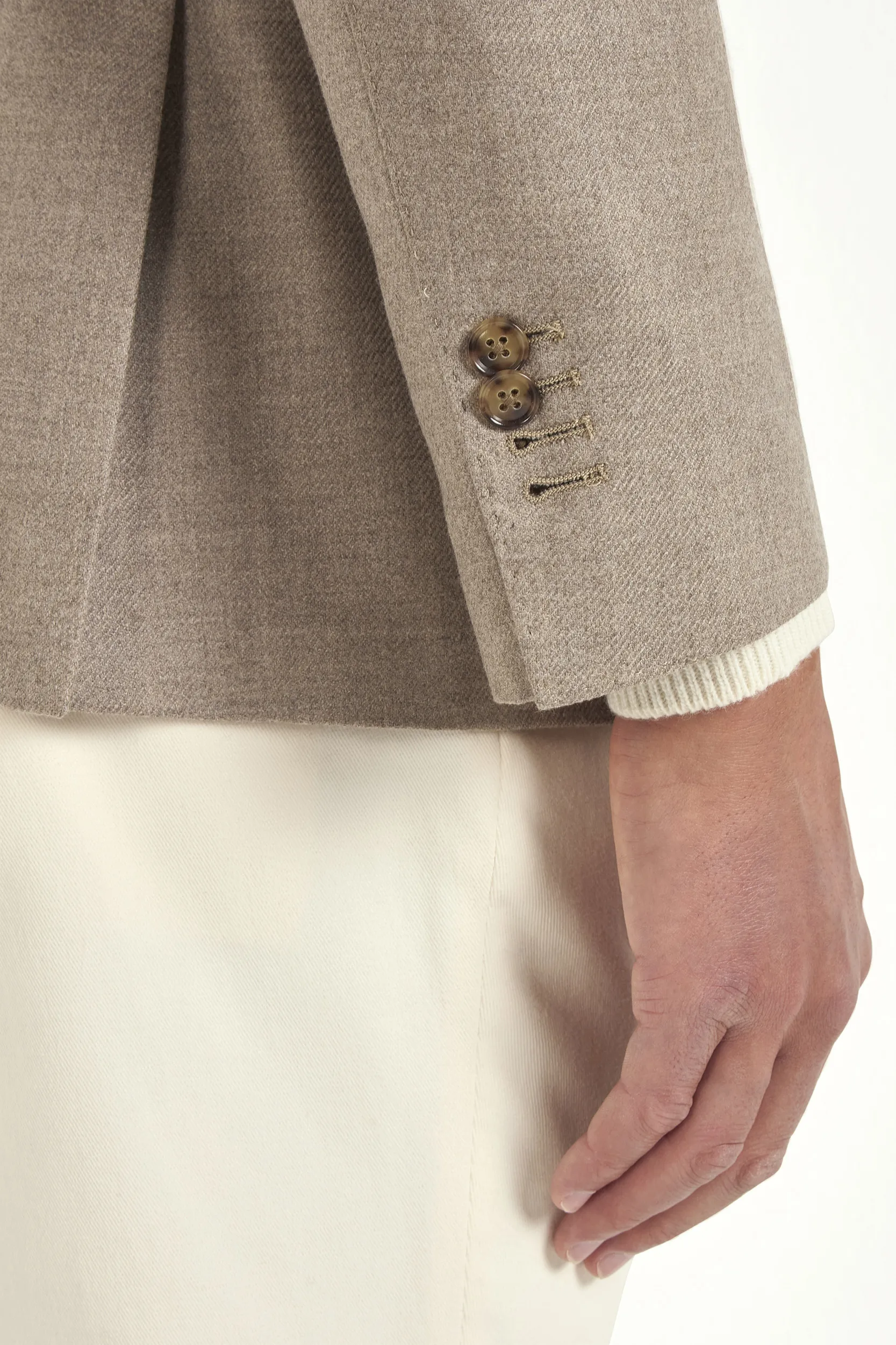 Taupe jacket in wool and cashmere - Made in Italy - Image 4