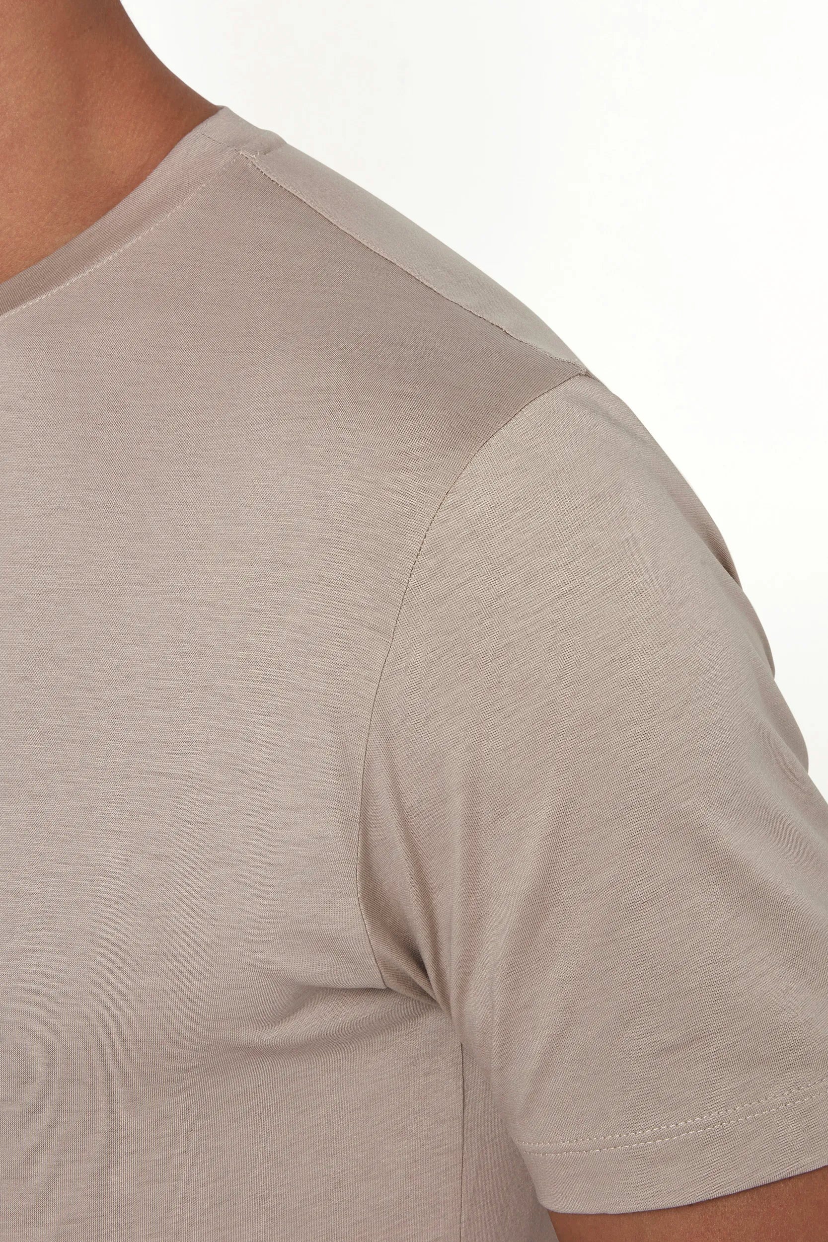 Taupe jersey t-shirt - Made in Italy - Image 2