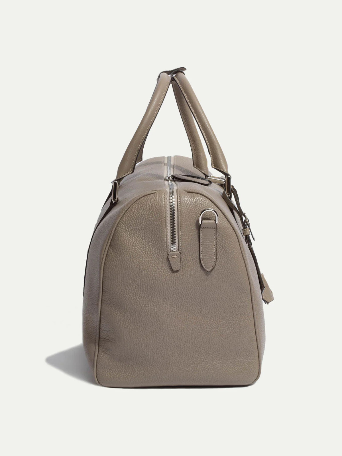 Taupe leather weekender bag - Made in Italy - Image 3