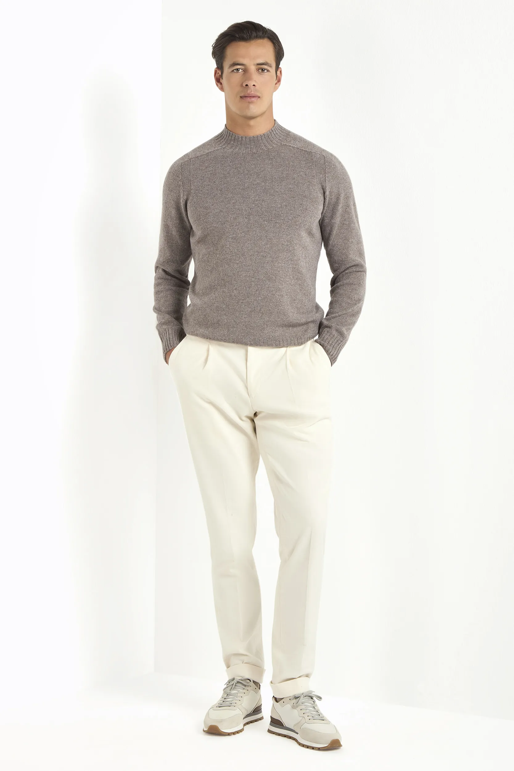 Taupe mock neck - Made in Italy - Image 4