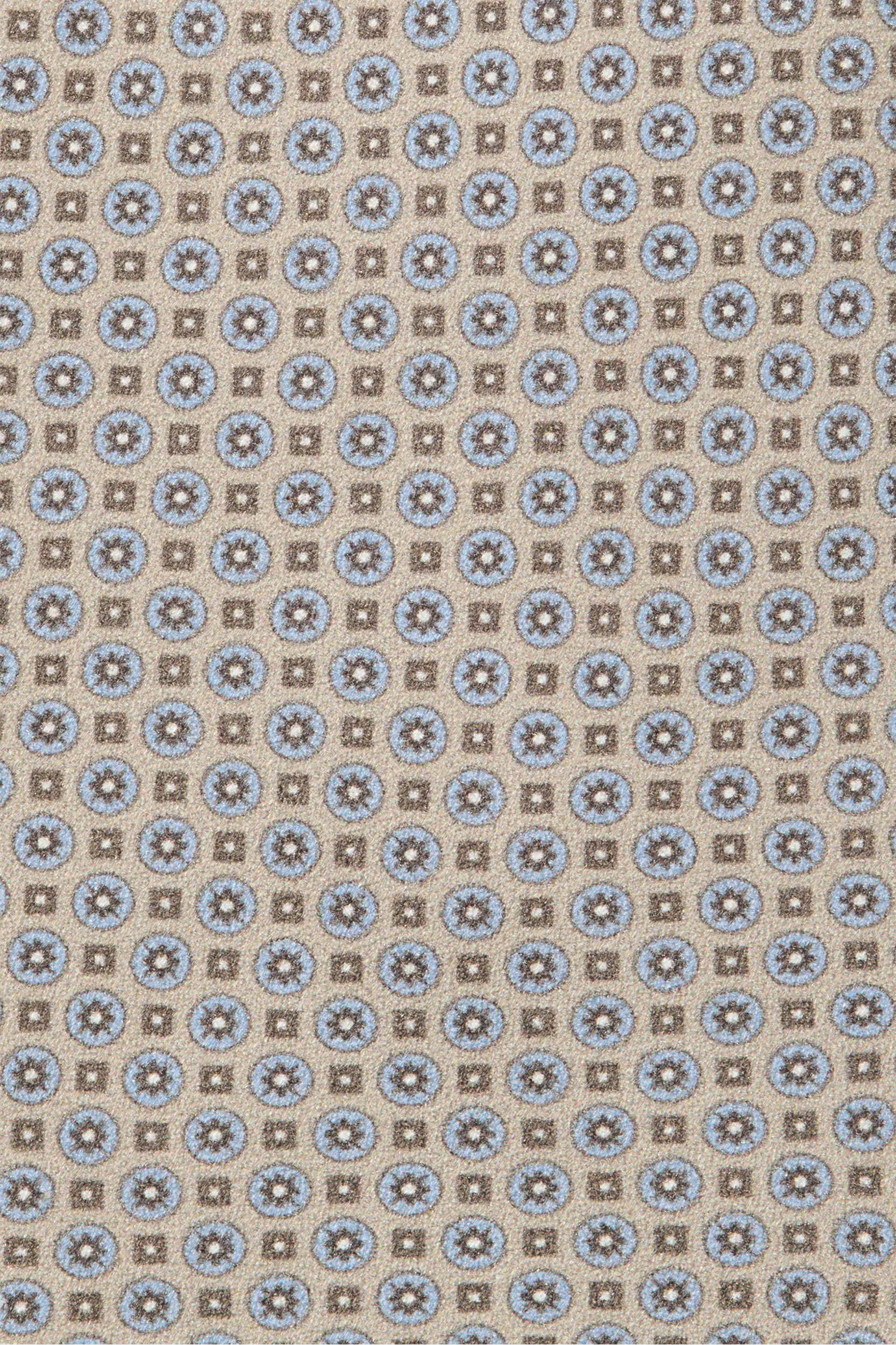 Taupe micro fancy silk tie - Made in Italy - Image 2