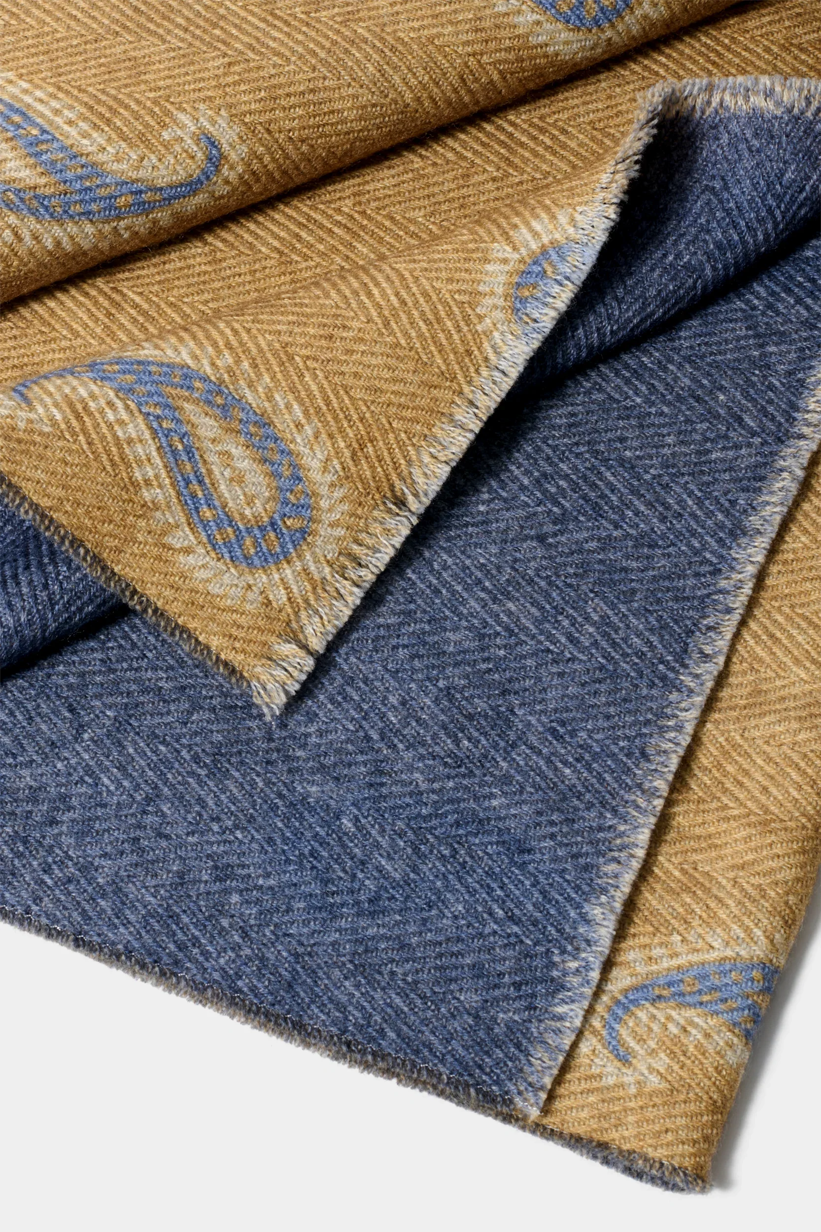 Taupe paisley scarf - Made in Italy - Image 2