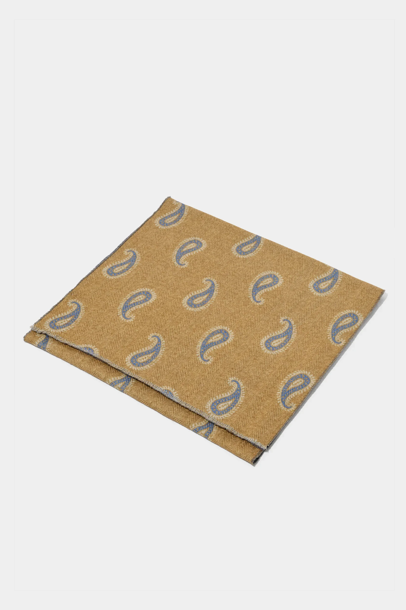 Taupe paisley scarf - Made in Italy - Image 4