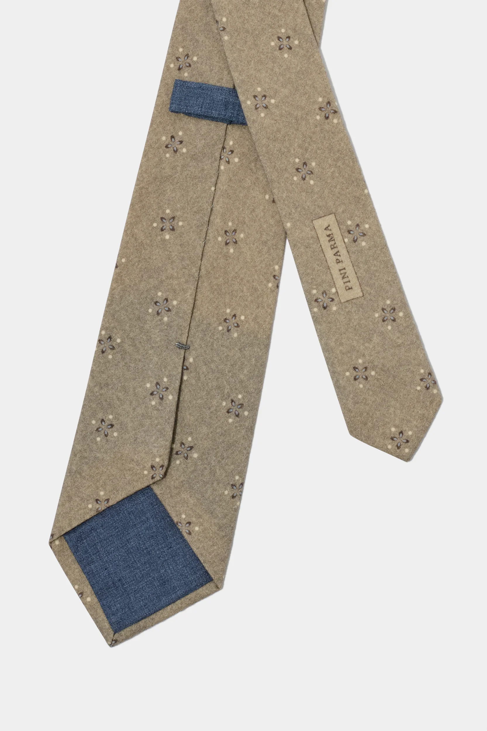 Taupe patterned tie - Made in Italy - Image 3