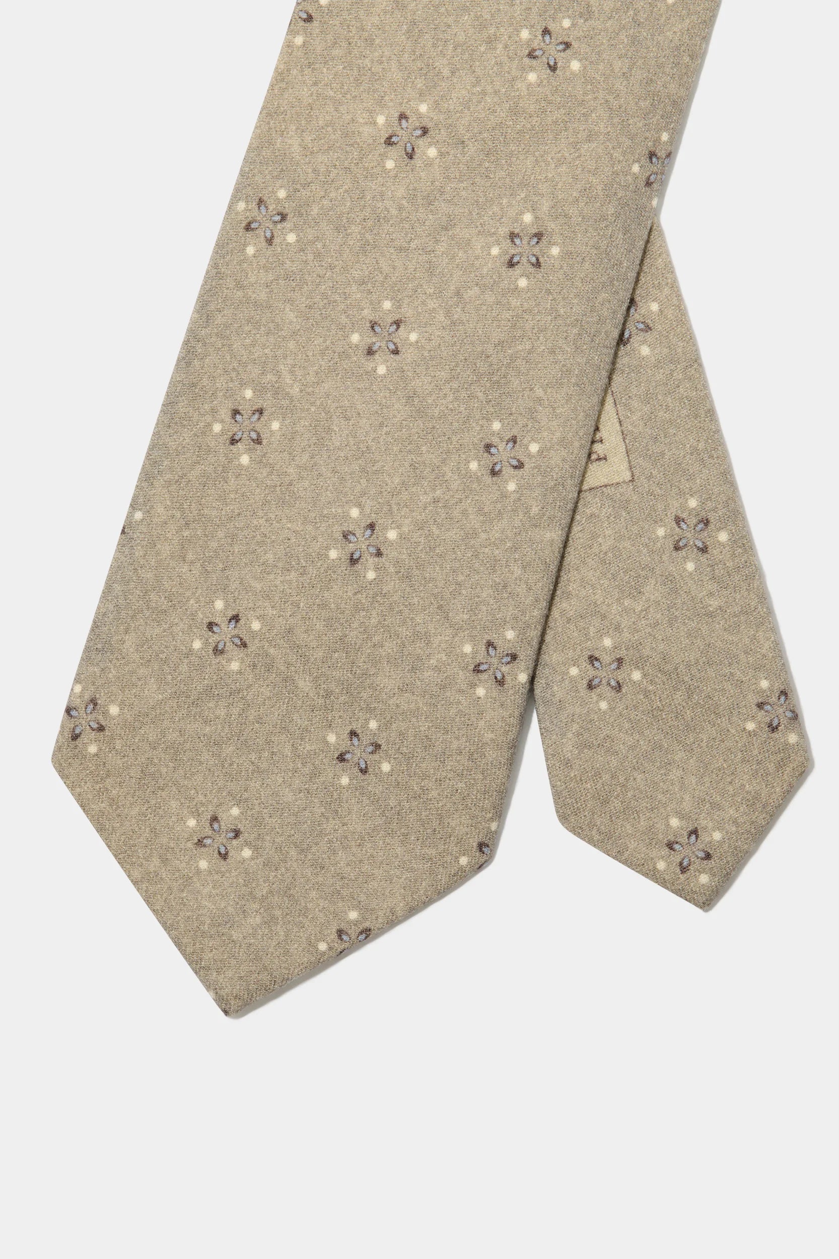 Taupe patterned tie - Made in Italy - Image 4