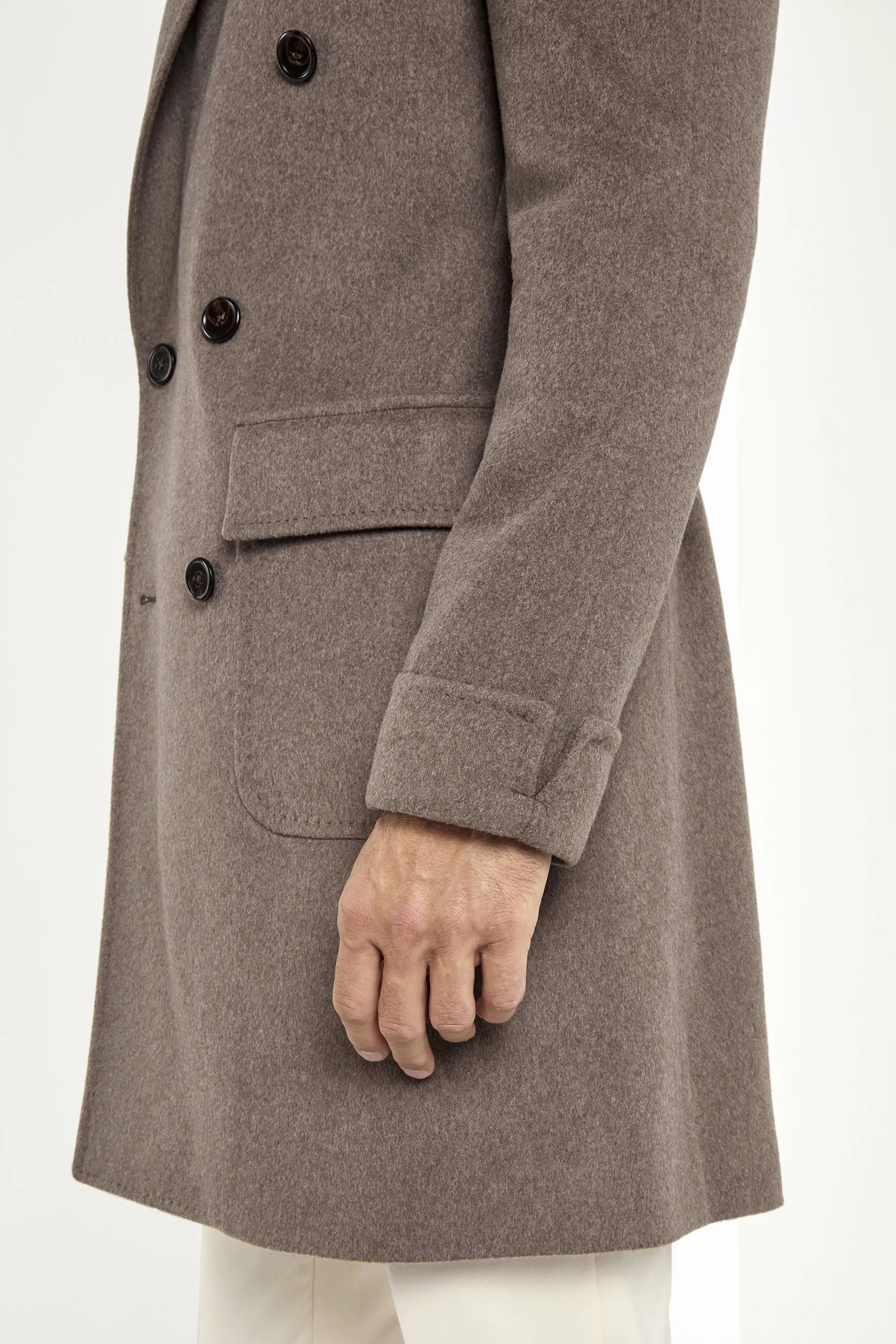 Taupe polo coat – Made in Italy - Image 4