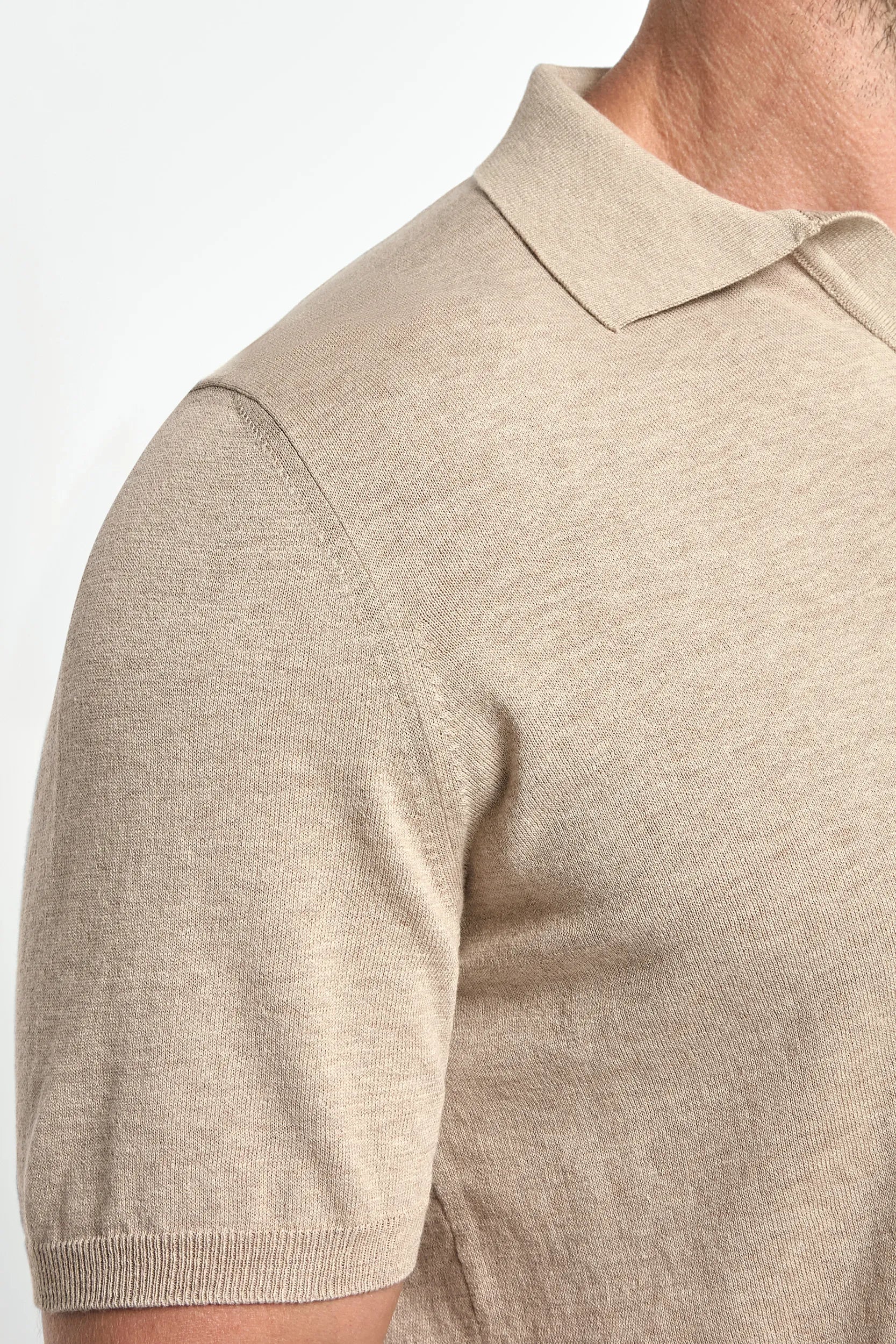 Taupe polo - Made in Italy - Image 4