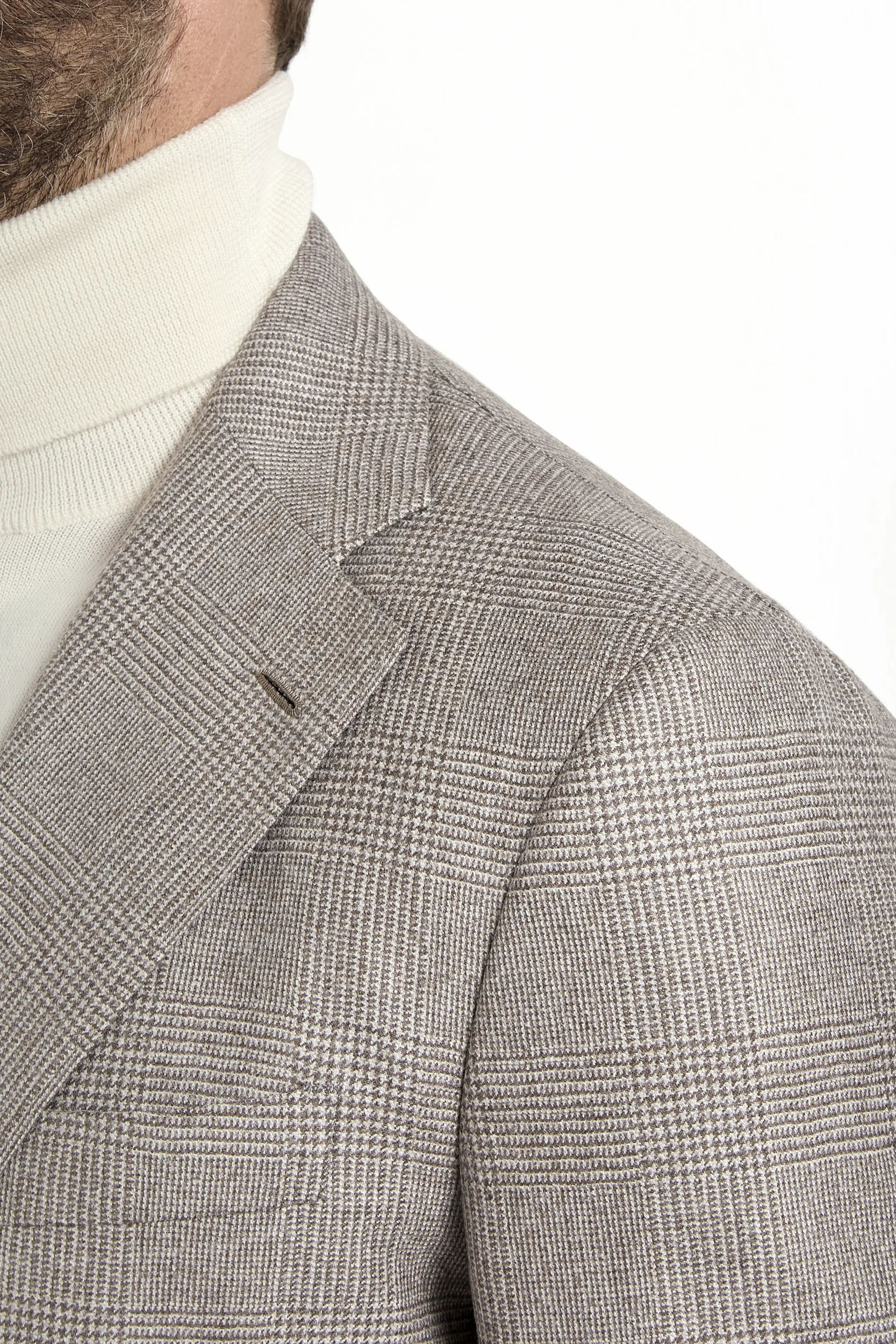 Taupe Prince of Wales suit - Made in Italy - Image 4