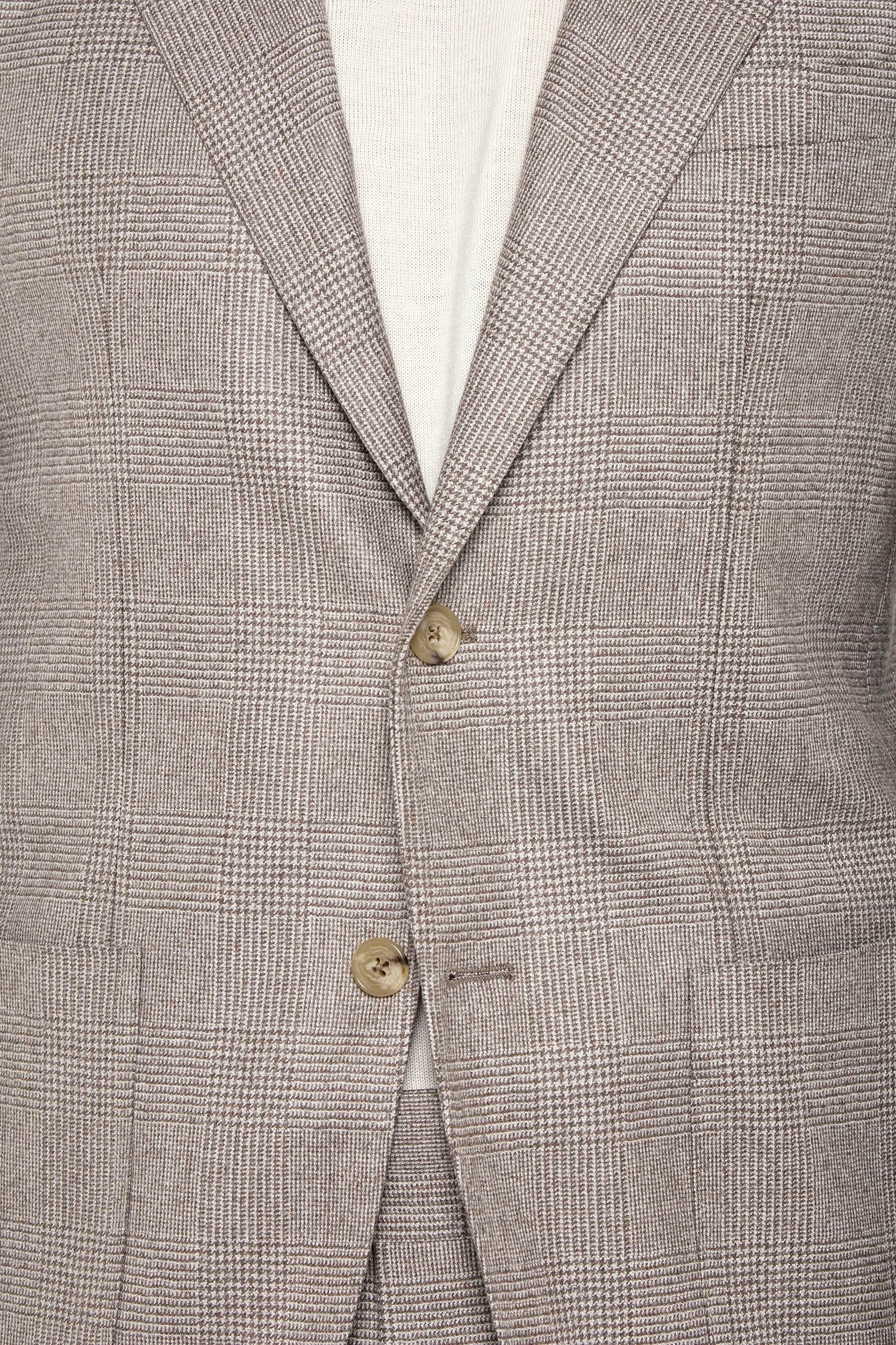 Taupe Prince of Wales suit - Made in Italy - Image 5