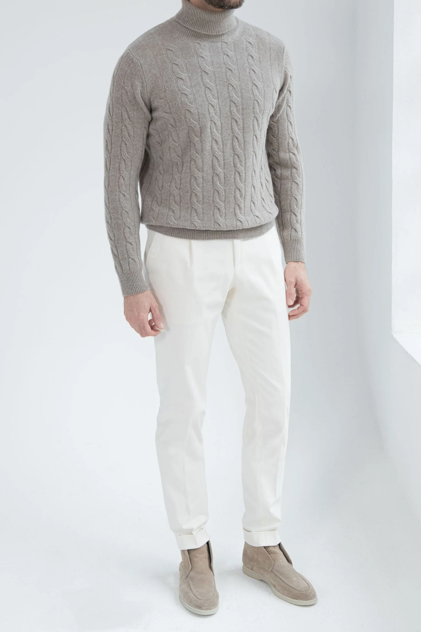 Taupe turtleneck – Made in Italy - Image 3
