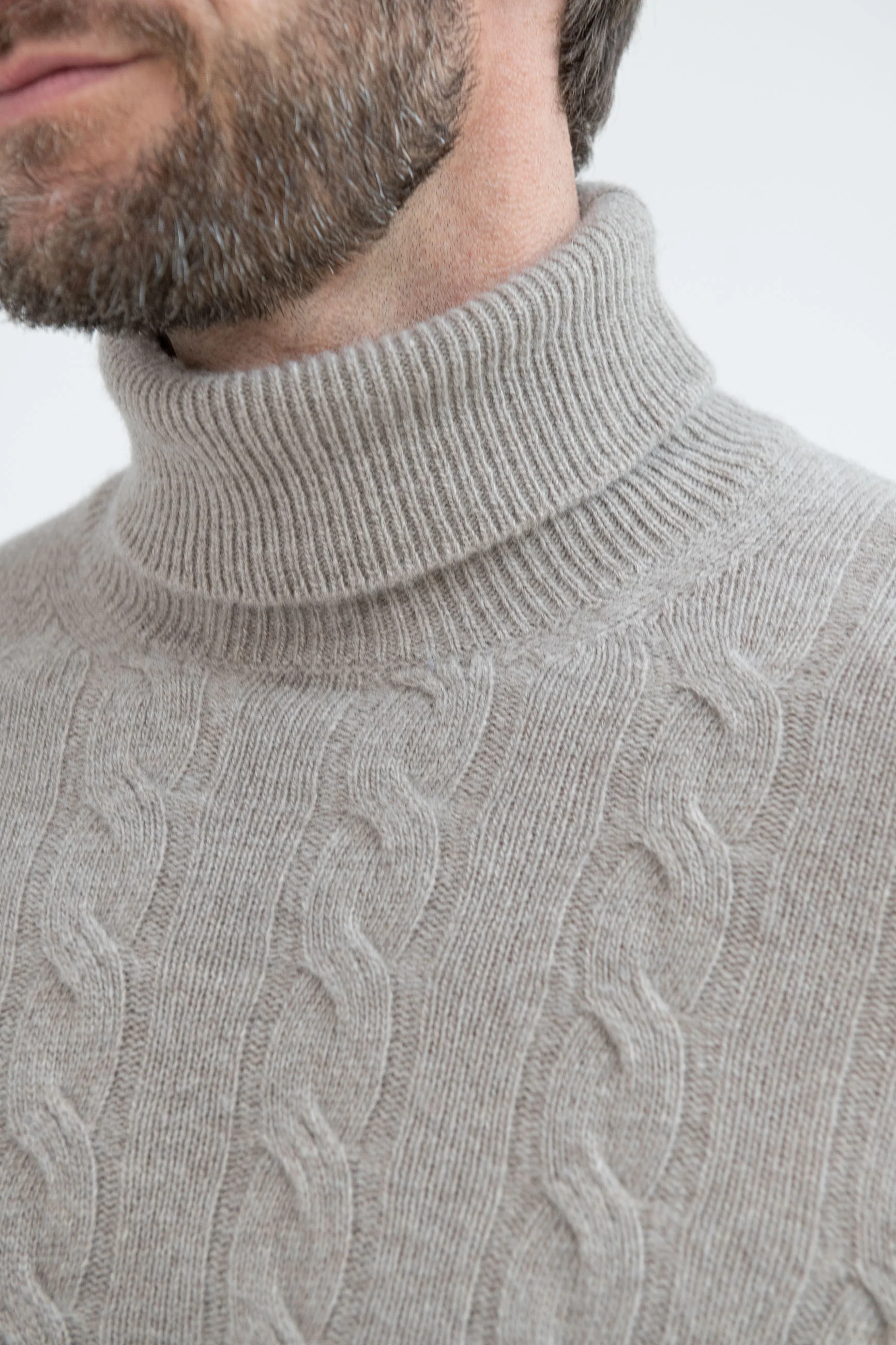 Taupe turtleneck – Made in Italy - Image 4