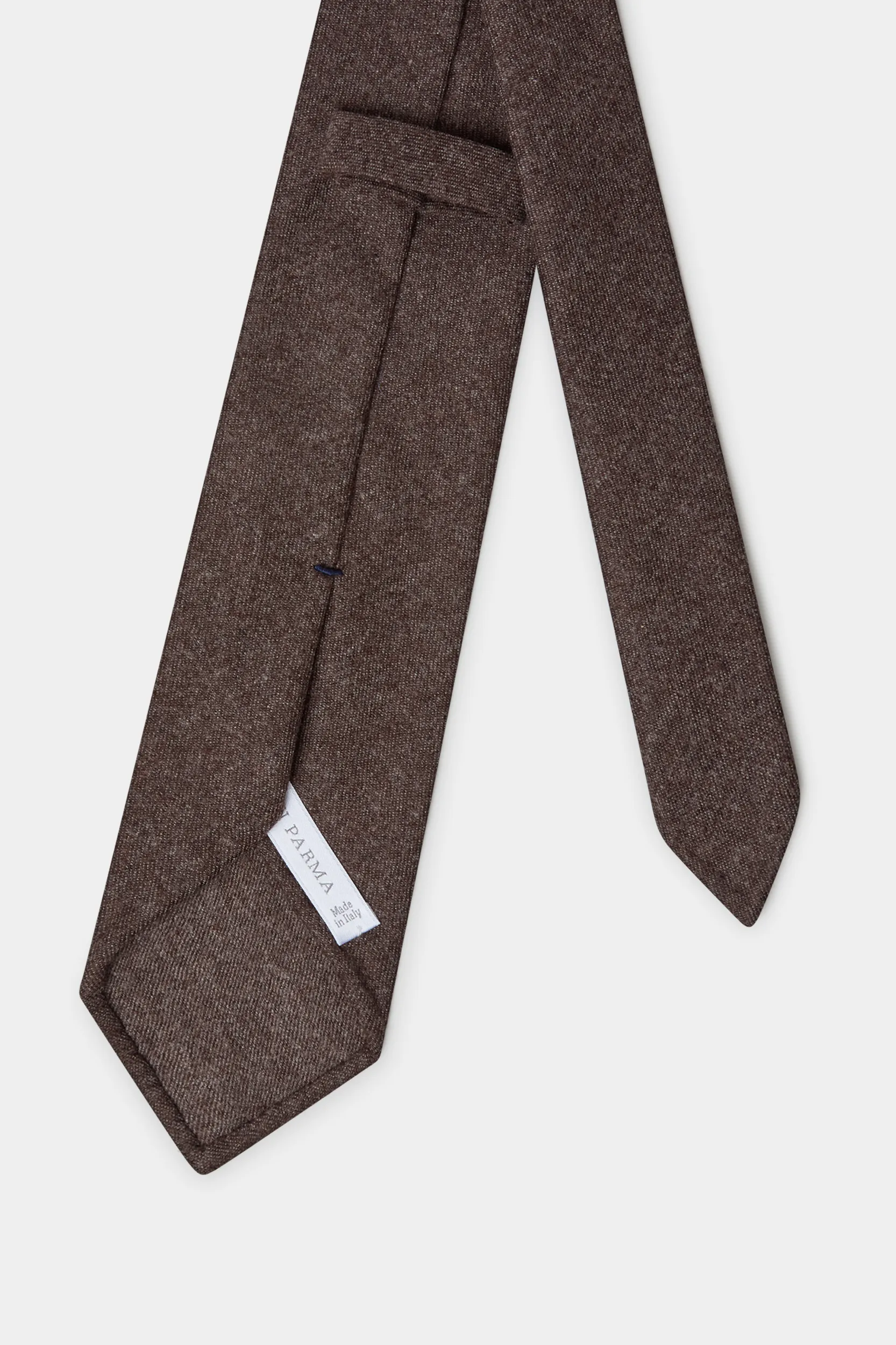 Tobacco flannel tie - Made In Italy - Image 3