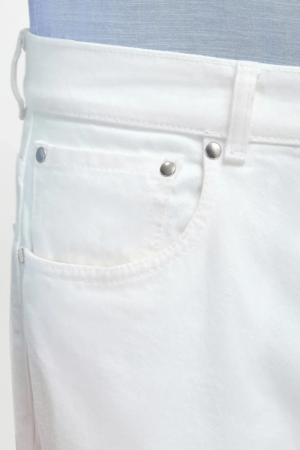 White straight jeans - Candiani cotton - Made in Italy - Image 3