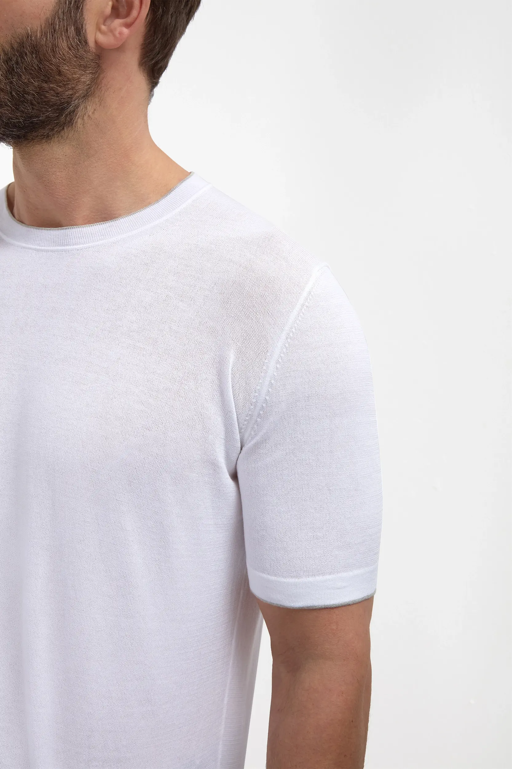 White knitted t-shirt - Made in Italy - Image 4