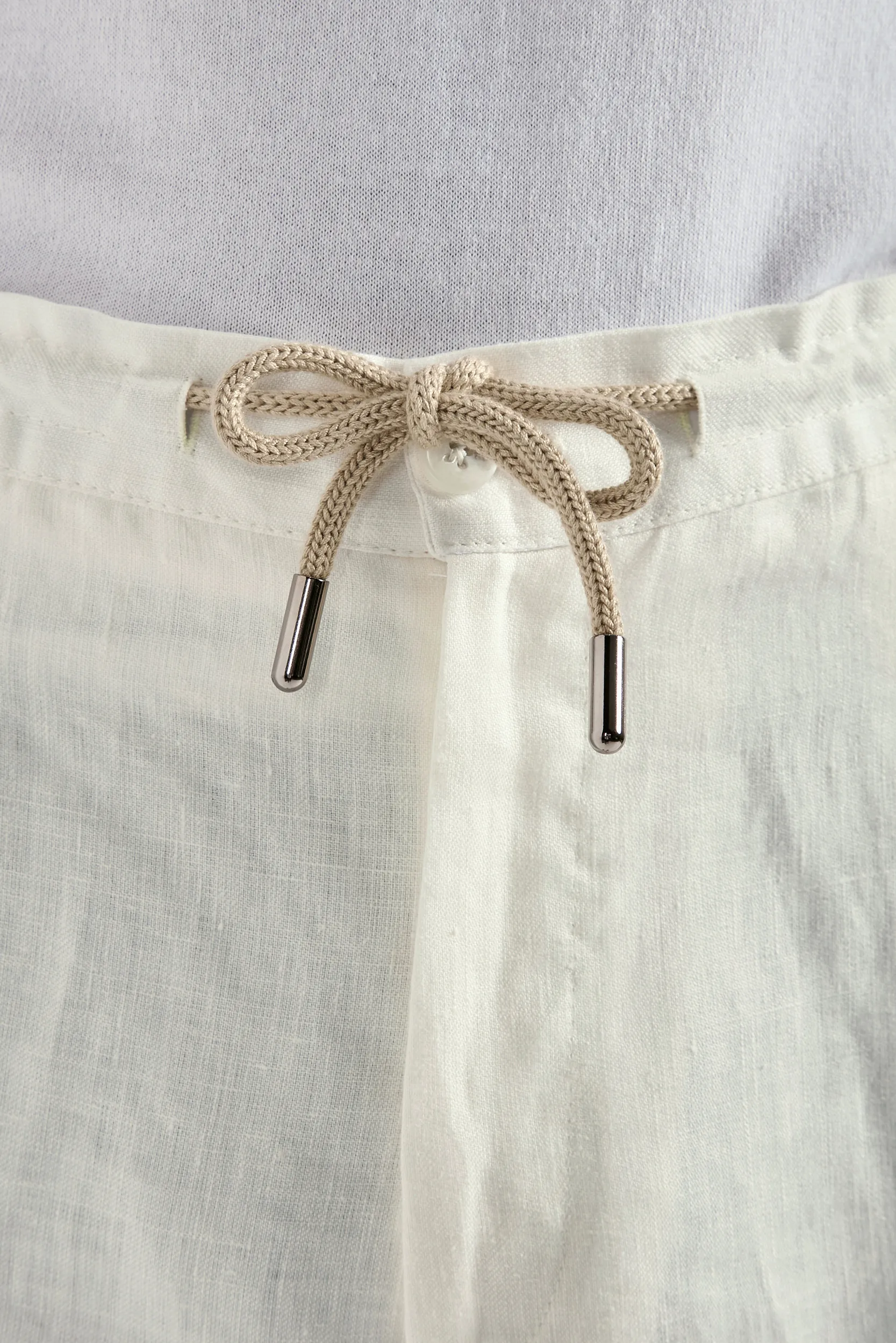 White linen Alassio trousers - Made in Italy - Image 2